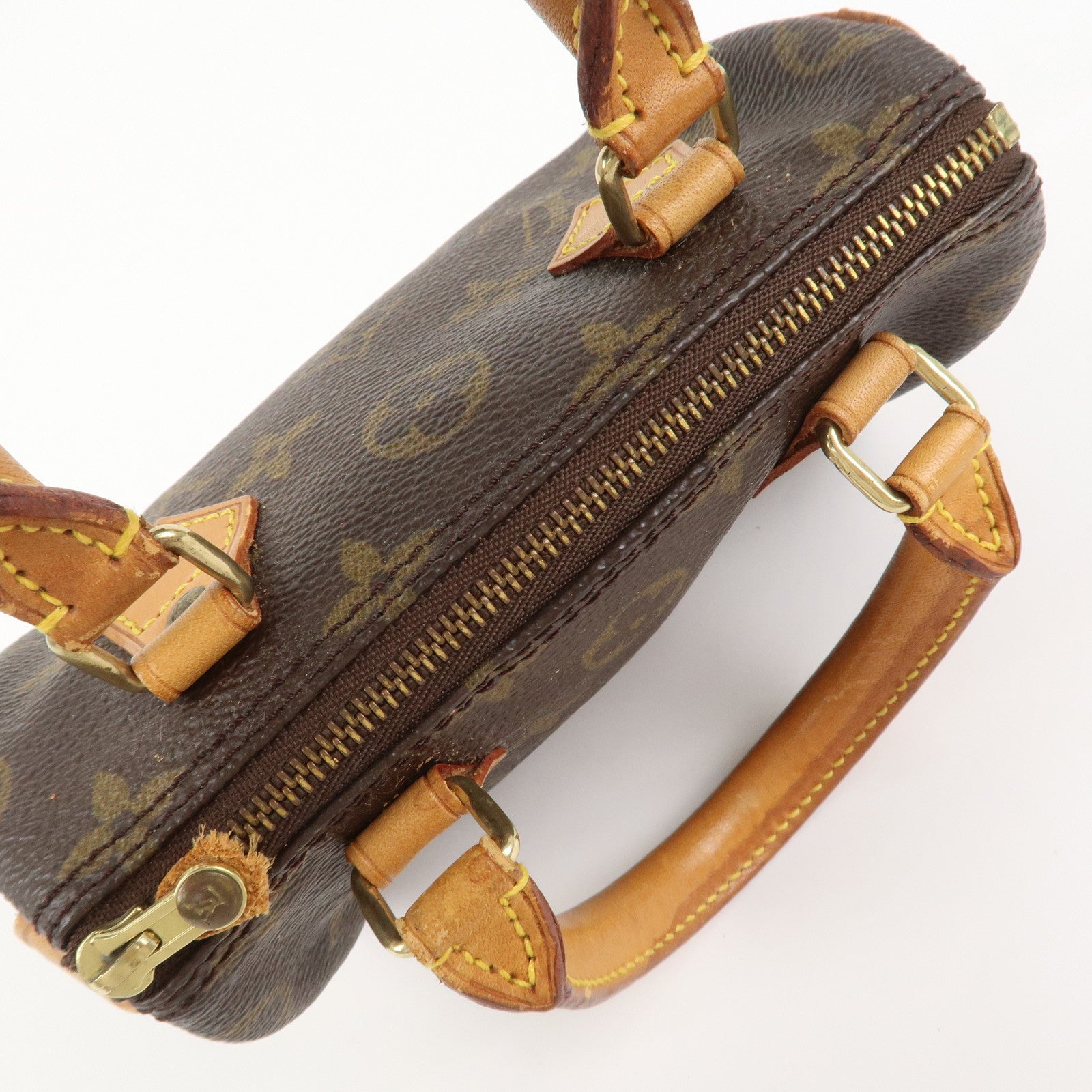 Louis Vuitton Monogram Mini Speedy Hand Bag Boston Bag Brown M41534