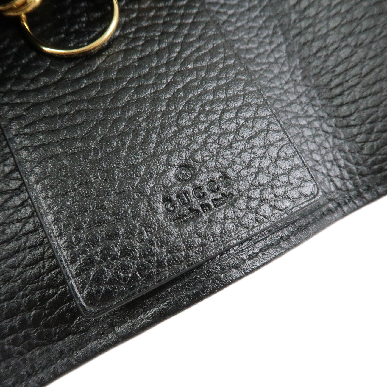 GUCCI GG Marmont Leather 6 Rings Key Case Key Holder Black 456118