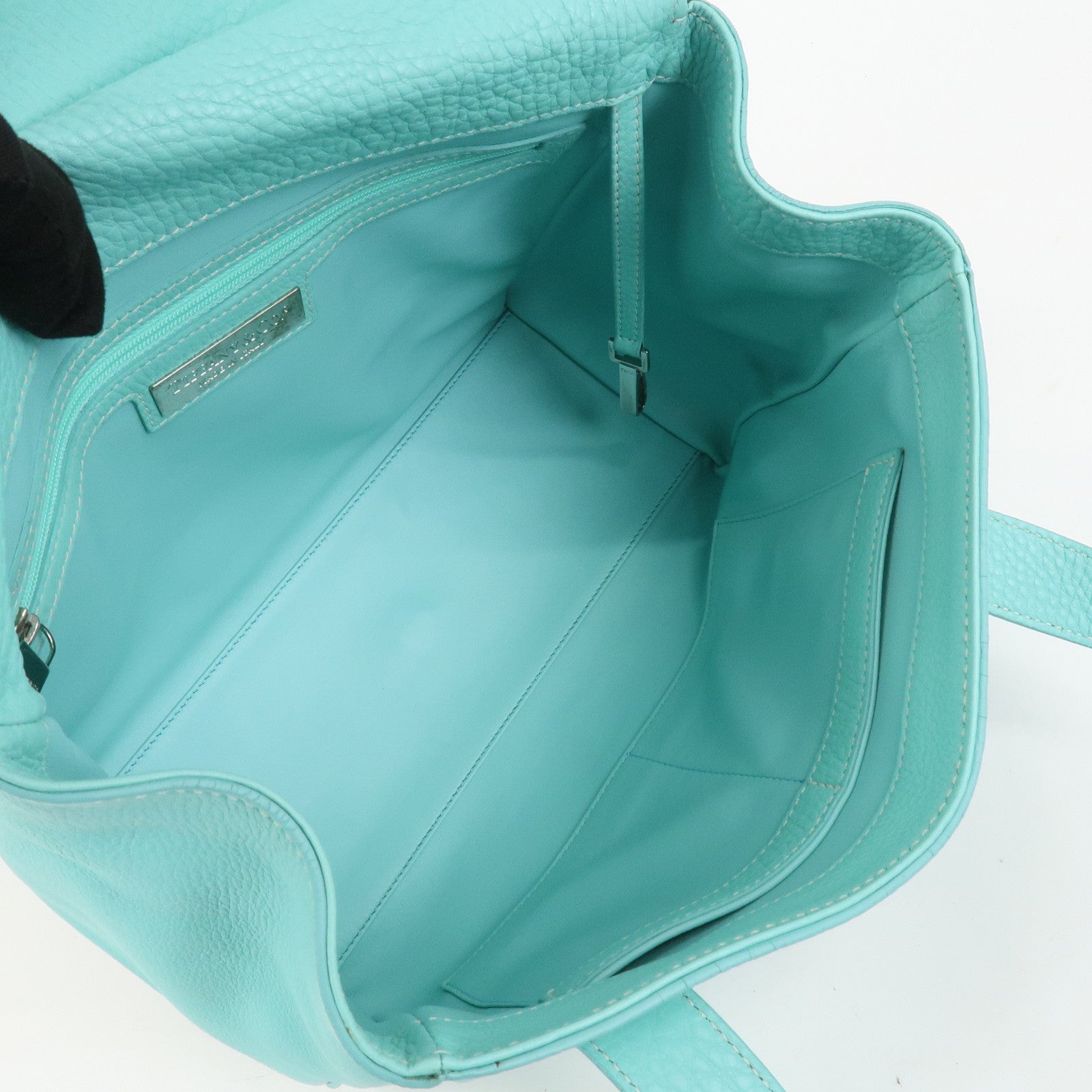 Tiffany & Co Manhattan Leather Hand Bag Tiffany Light Blue