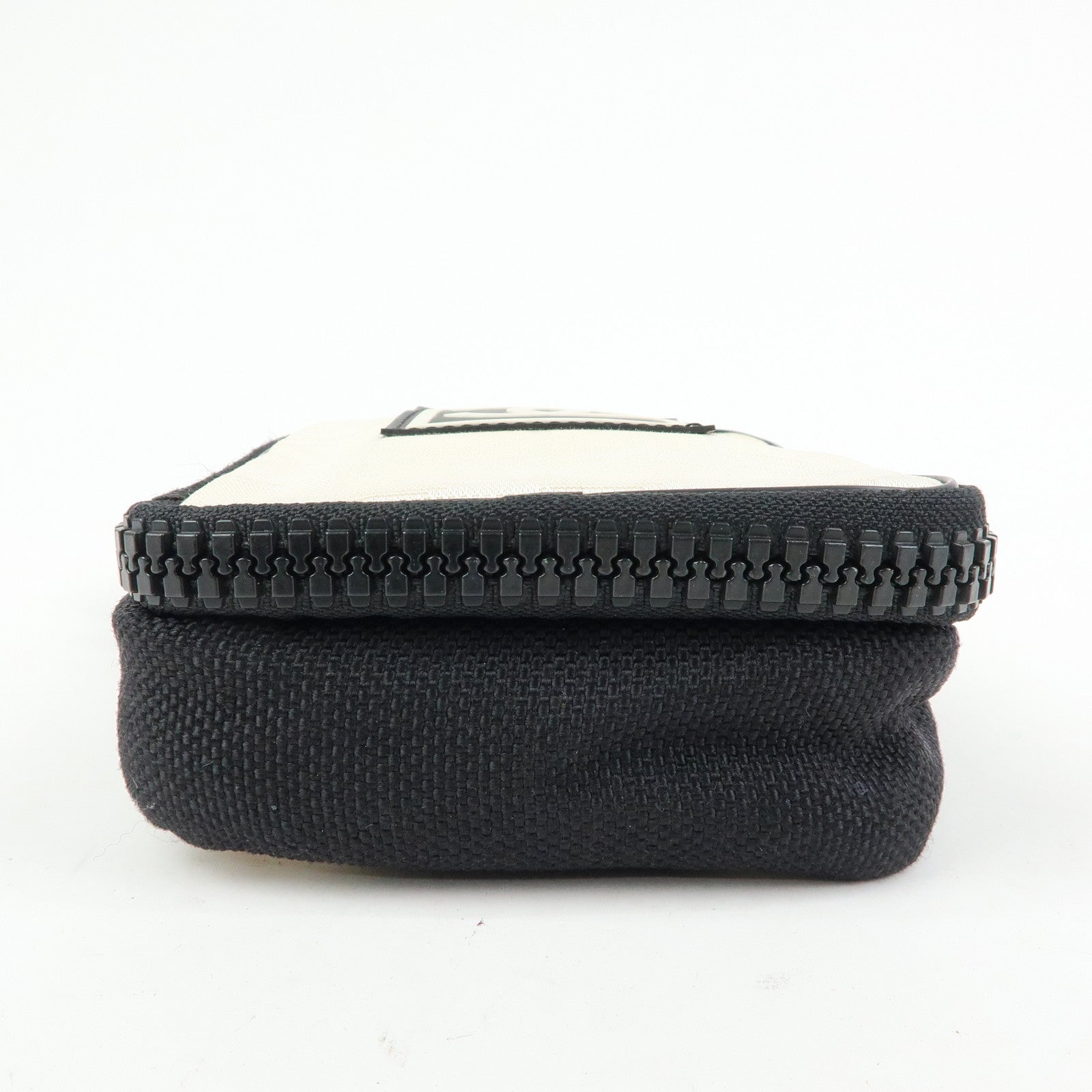 CHANEL New Travel Line Nylon Jacquard Shoulder Bag Beige Black