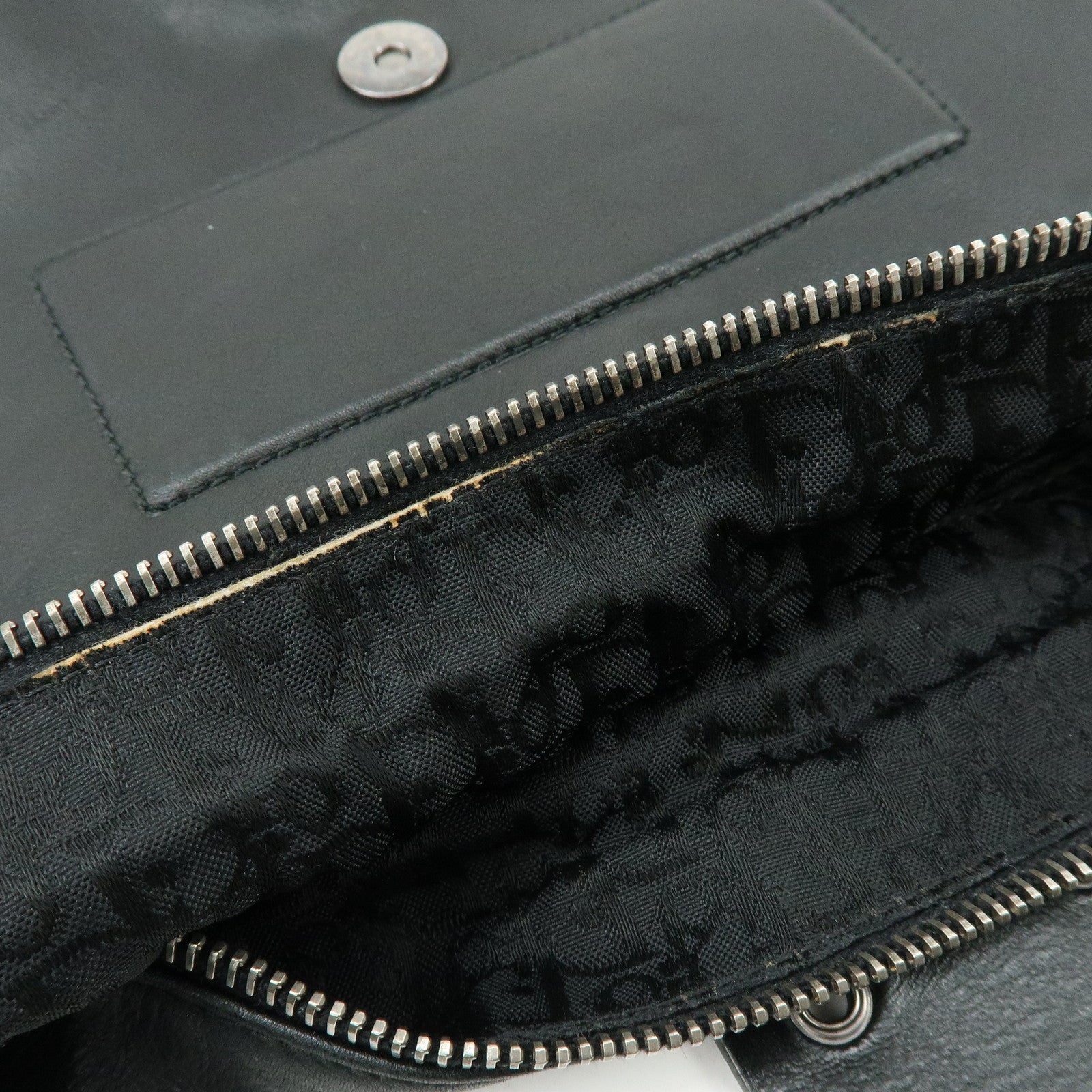 Christian Dior Street Chic Leather Shoulder Bag Crossbody Bag Black