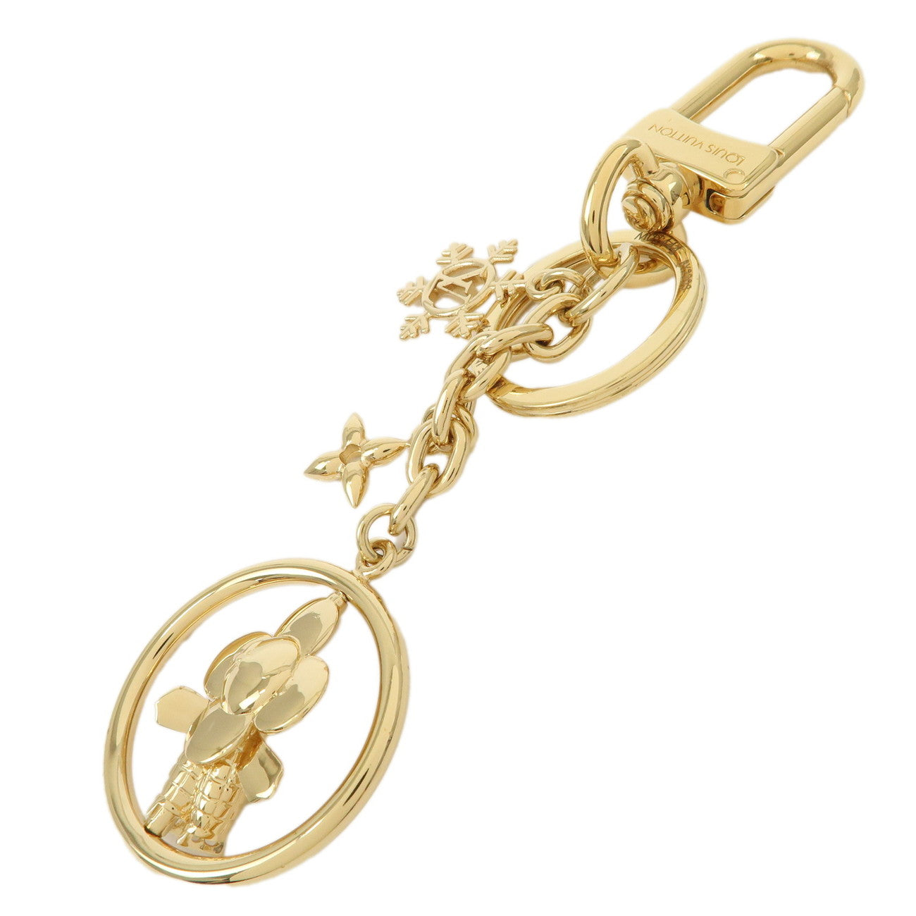 Louis Vuitton Vivienne Ice Skate Bag Charm Key Chain Gold M01444