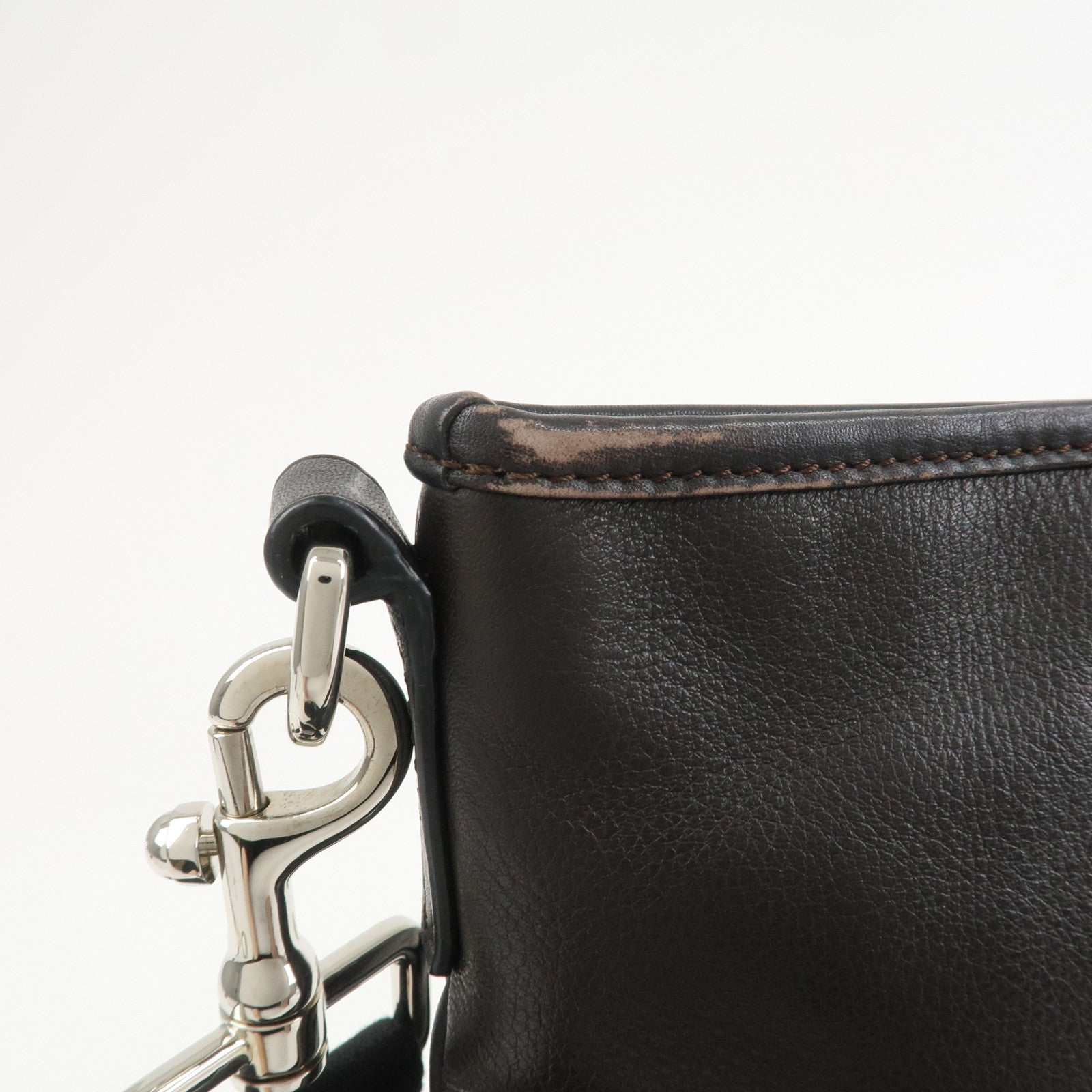 LOEWE Anagram Leather Shoulder Bag Crossbody Bag Dark Brown