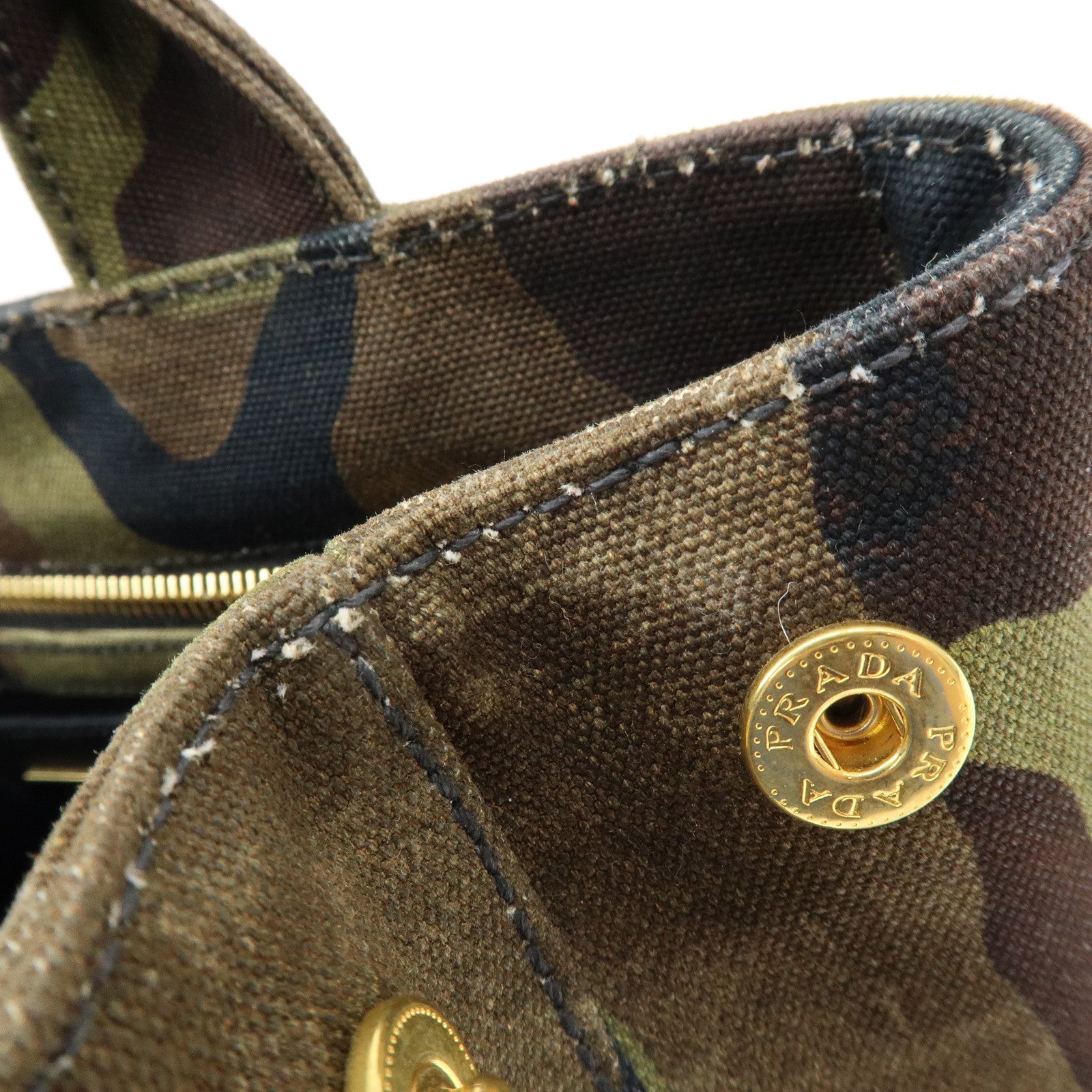 PRADA Triangle Logo Canapa Mini Canvas 2Way Bag Camouflage 1BG439