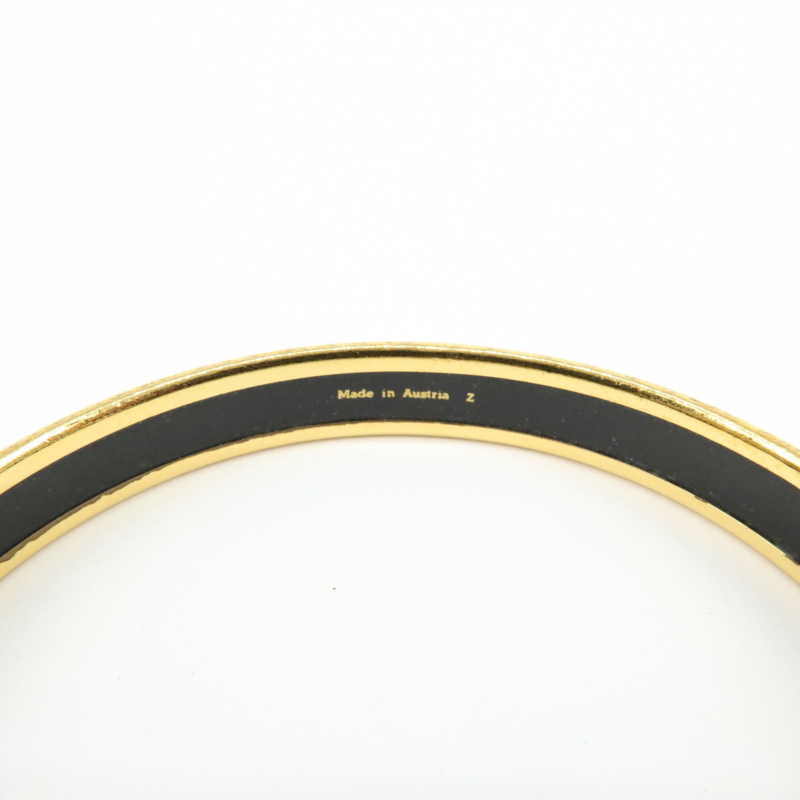 HERMES Email PM Bracelet Bangle Gold Green