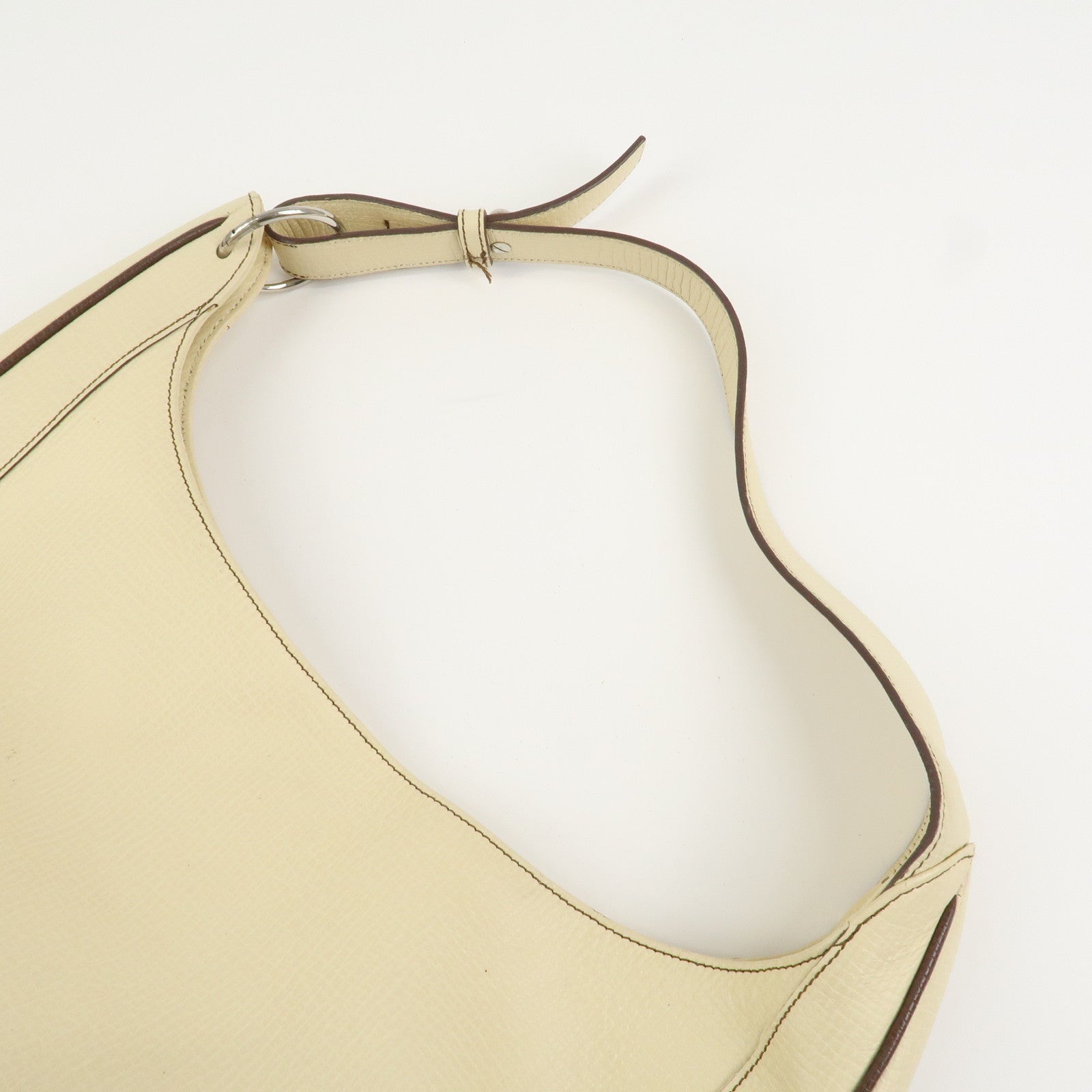 LOEWE Logo Leather Shoulder Bag Hand Bag Ivory