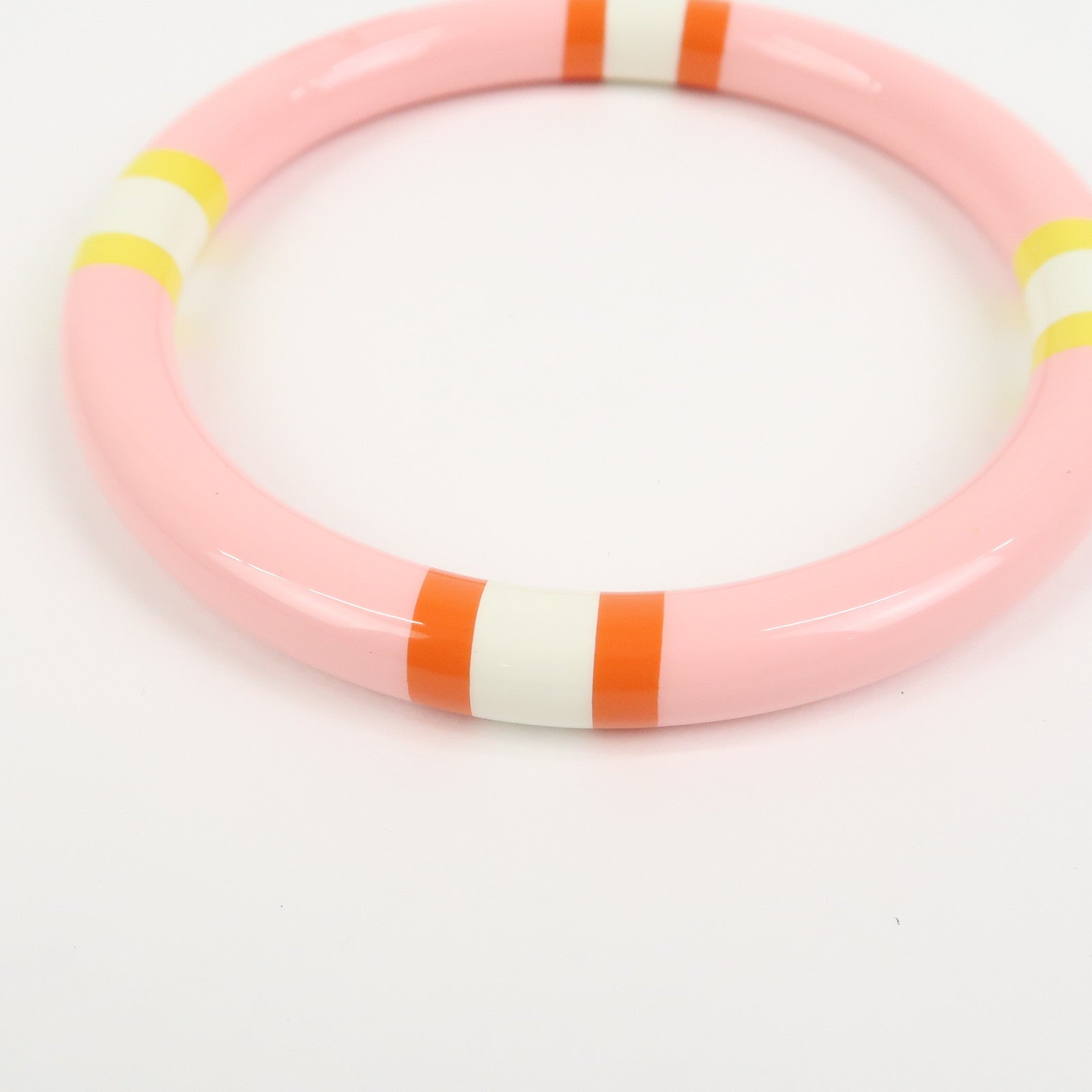 HERMES H Equipe PM Lacquered Wood Bracelet Bangle Pink