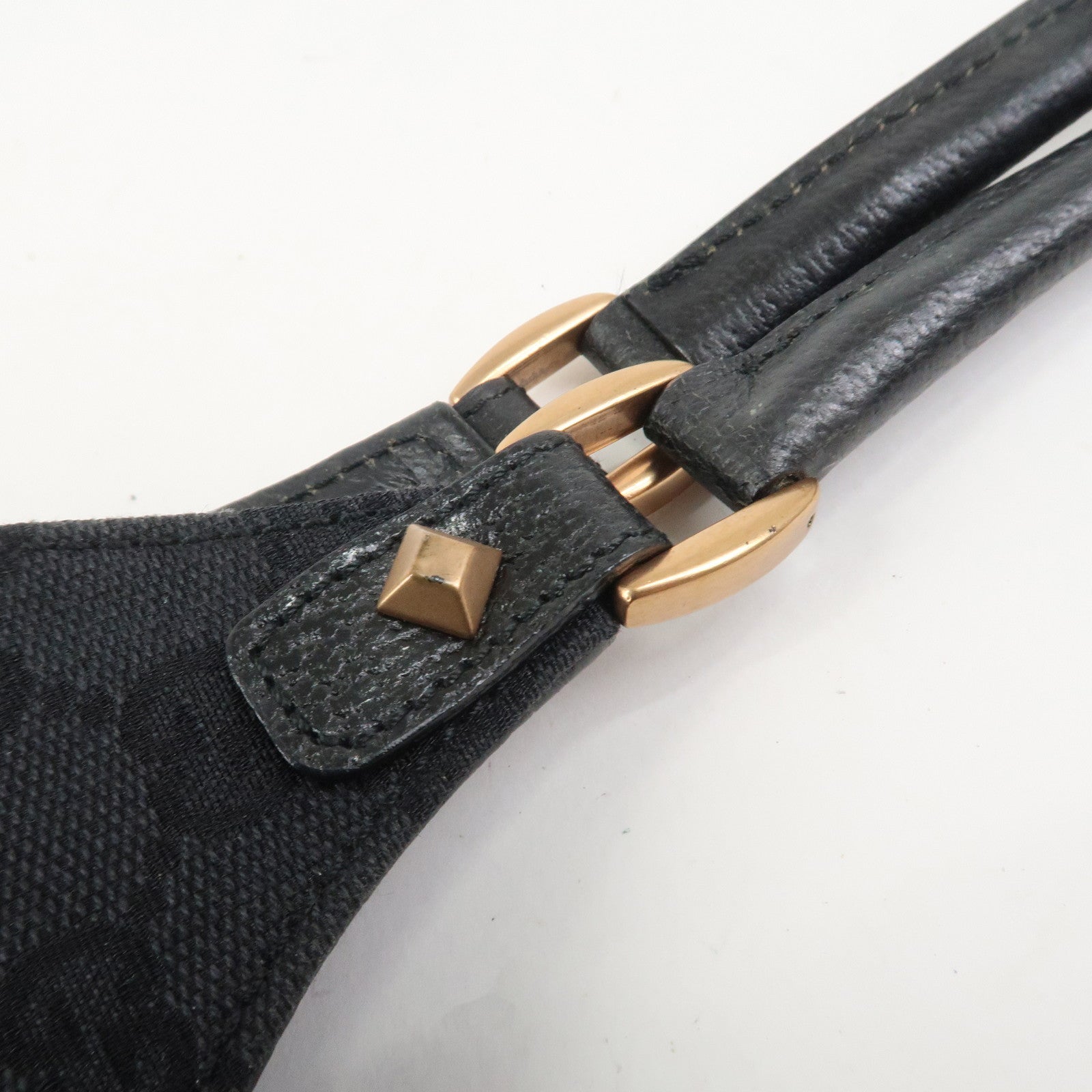 GUCCI New Jackie GG Canvas Shoulder Bag Hand Bag Black 124409