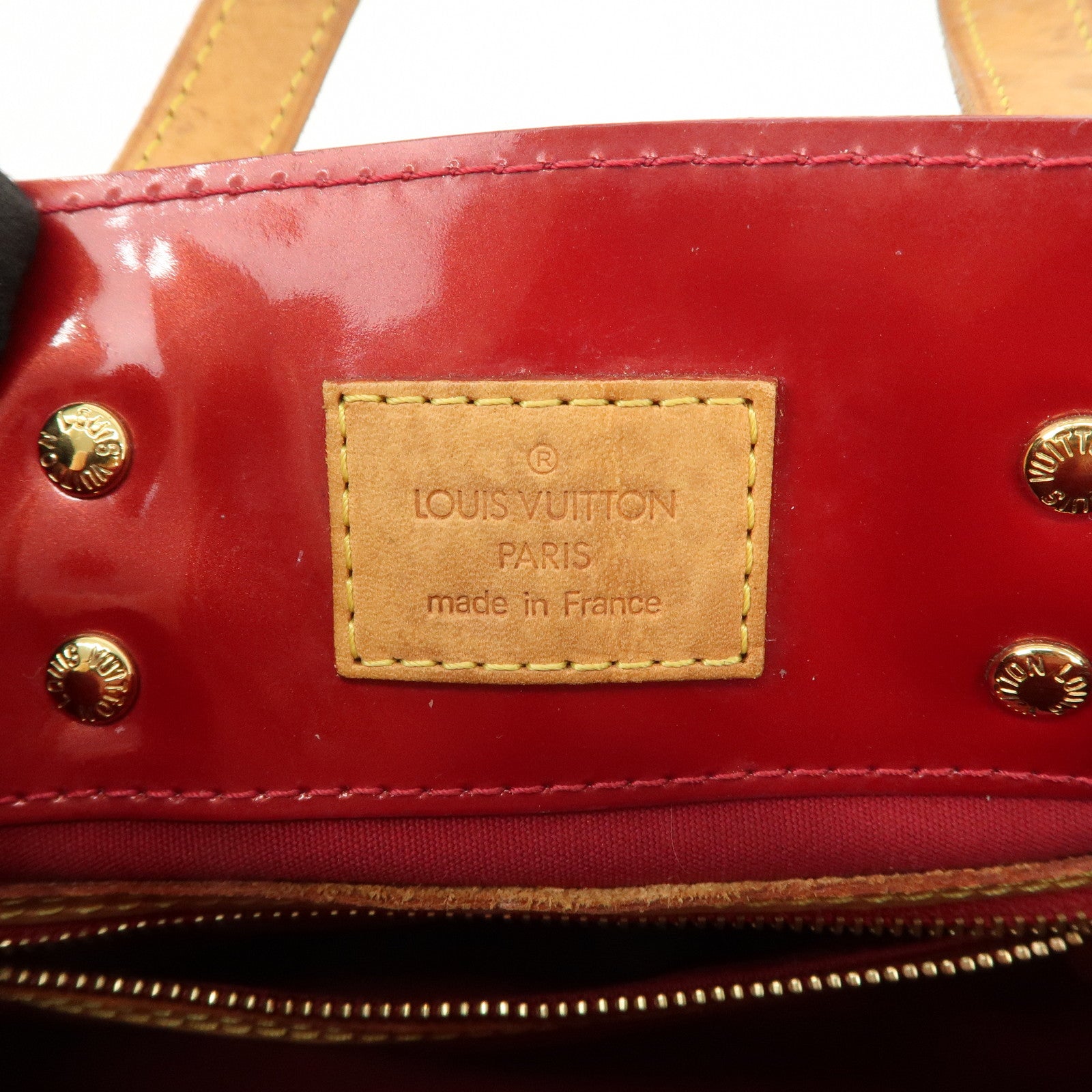 Louis Vuitton Monogram Vernis Lead PM Hand Bag Red M91990