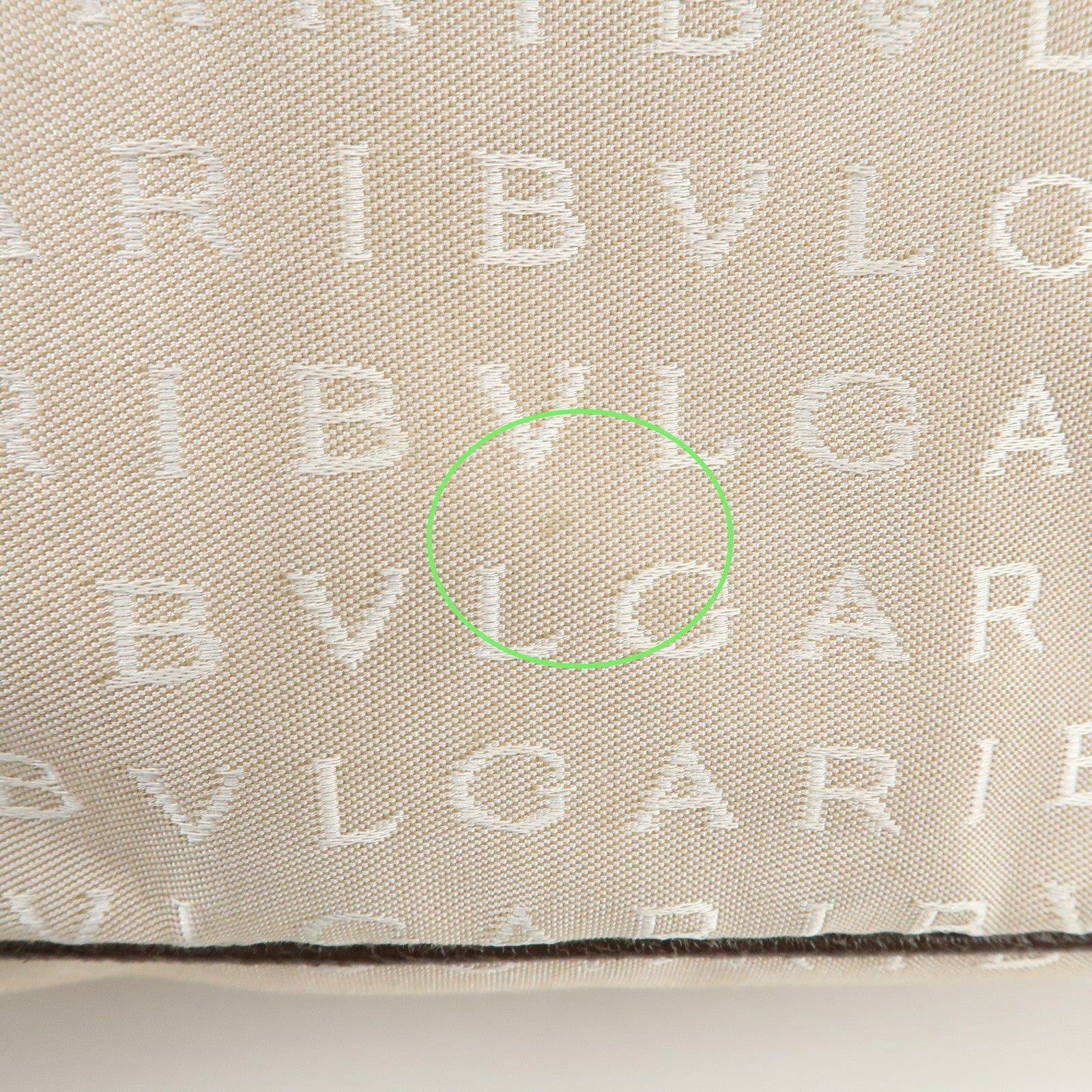 BVLGARI Logomania Canvas Leather Shoulder Bag Hand Bag Beige Brown