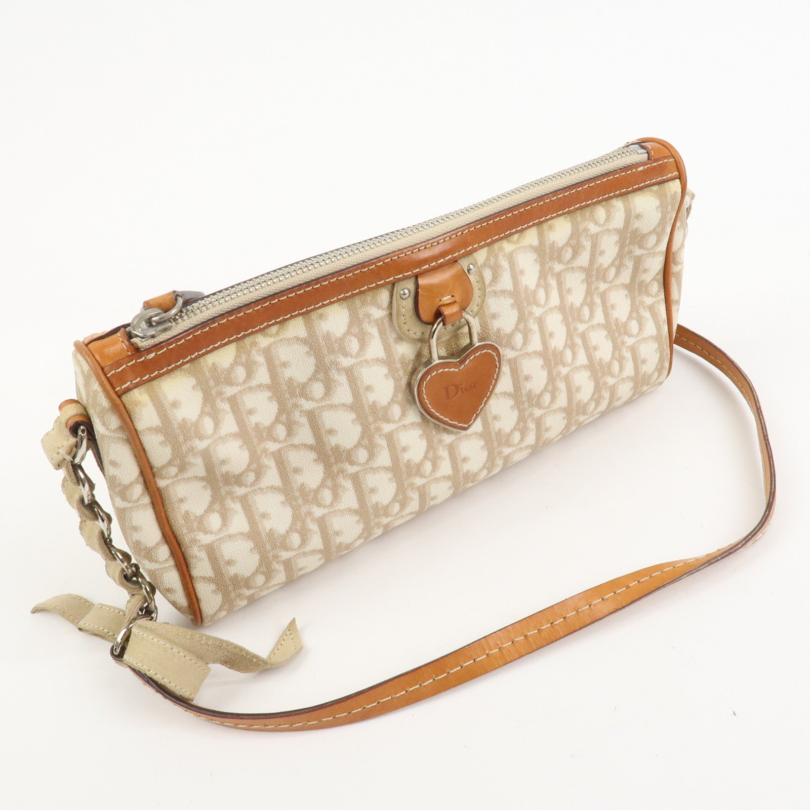 Christian Dior Trotter Romantic PVC Canvas Leather Shoulder Bag