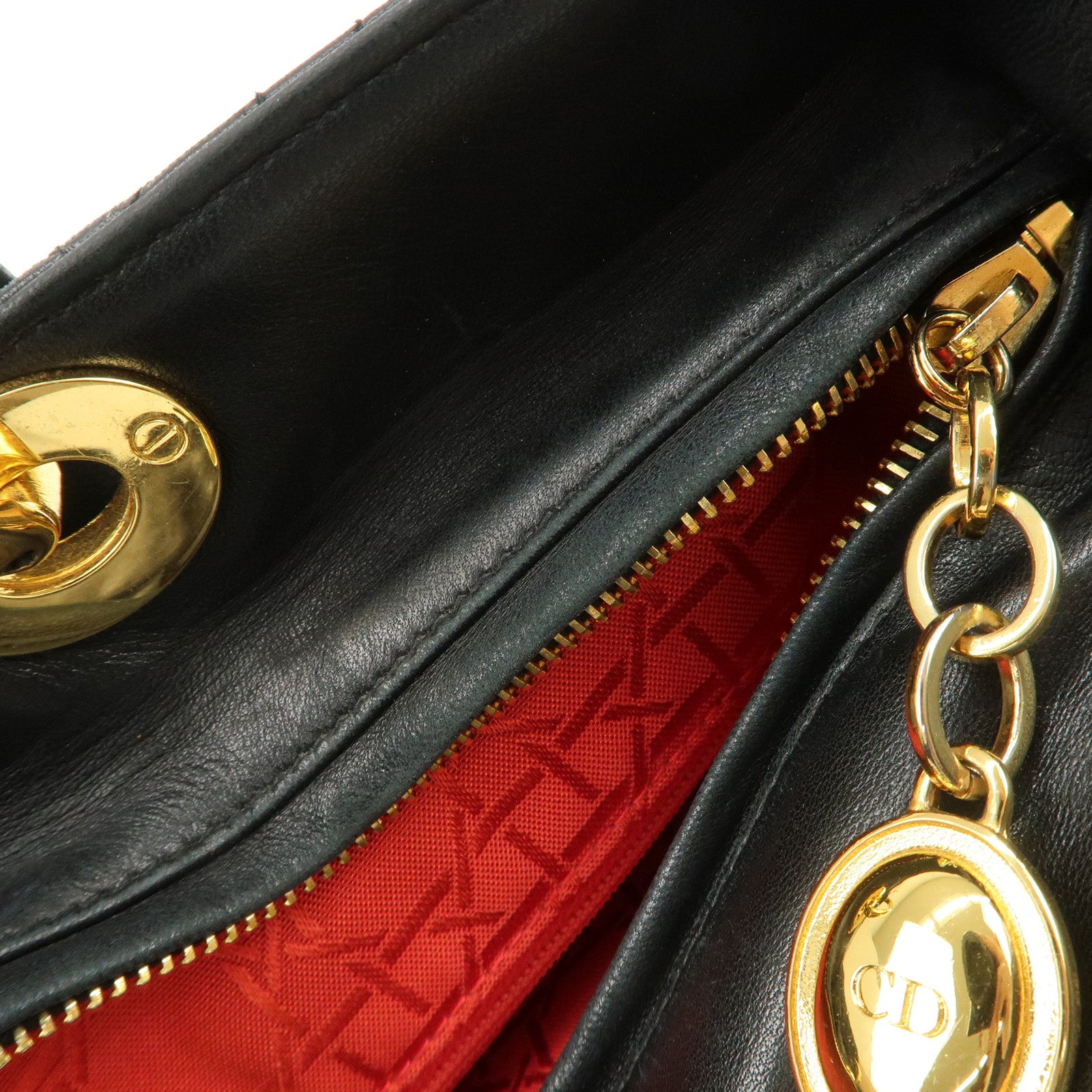 Christian Dior Canage Lady Dior Leather Large Hand Bag Tote Bag