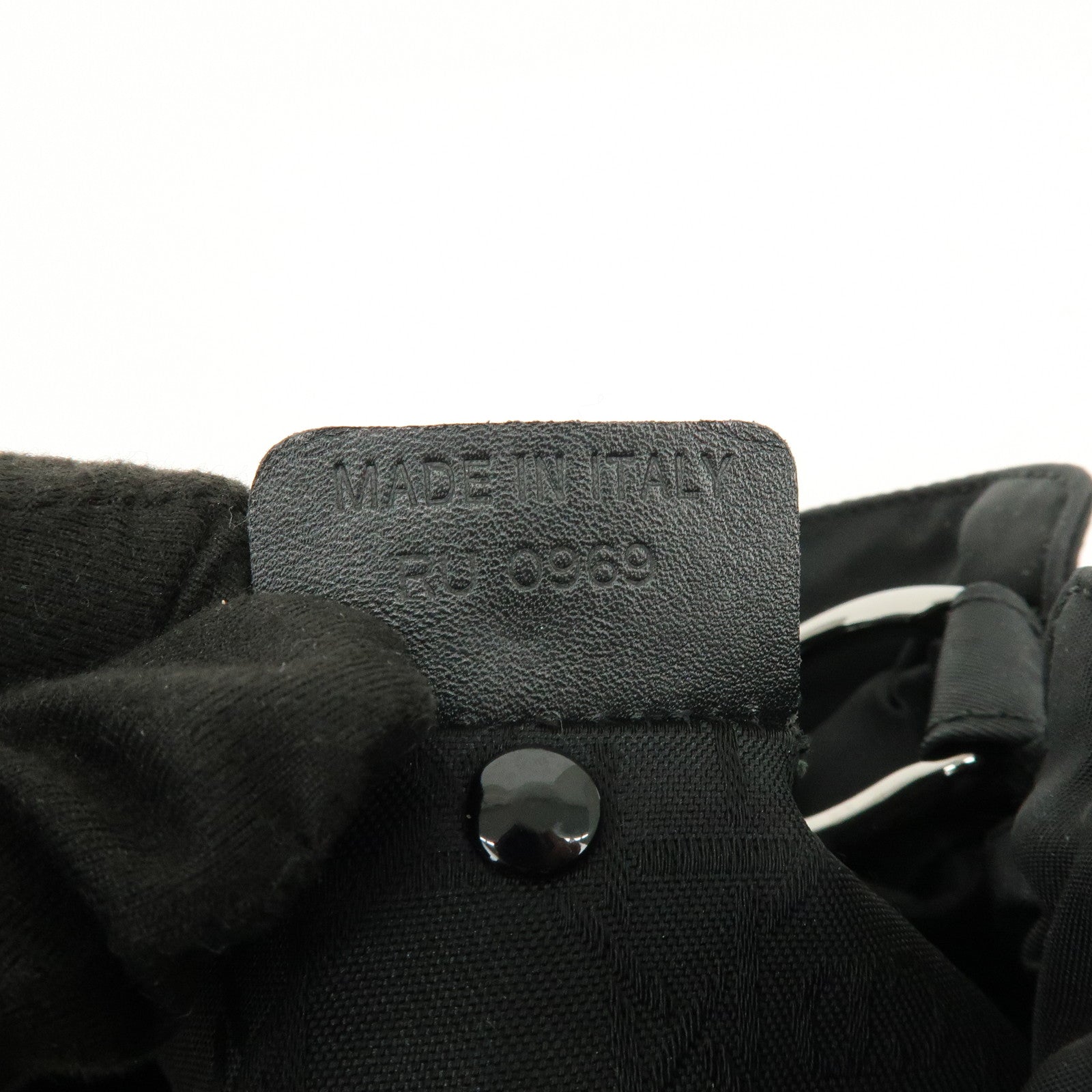 Christian Dior Malice Pearl Nylon Hand Bag Shoulder Bag Black