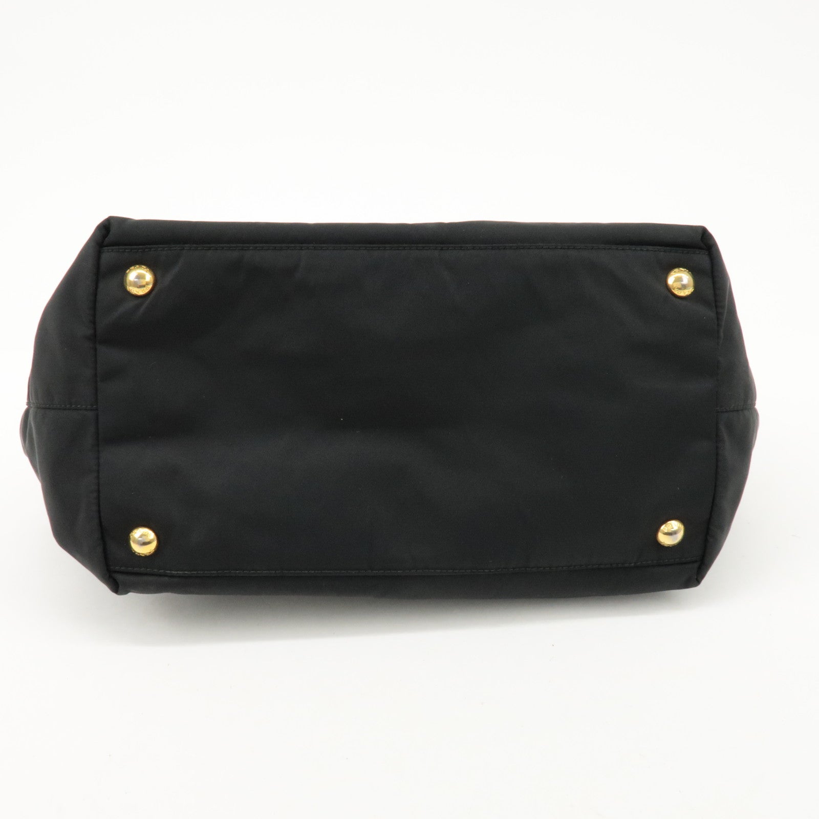 PRADA Nylon Leather Ribbon Hand Bag Tote Bag Black BN1601 Used