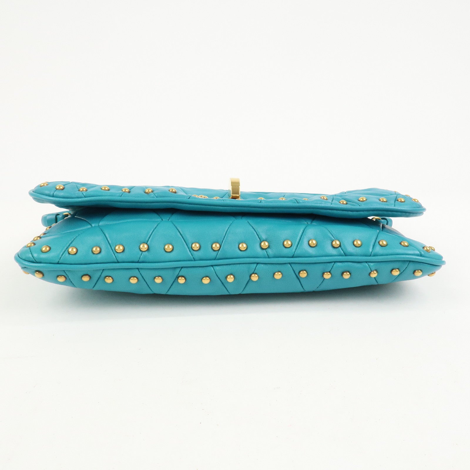 MIUMIU Matelasse Leather 2 Way Bag Shoulder Bag Blue RP0169
