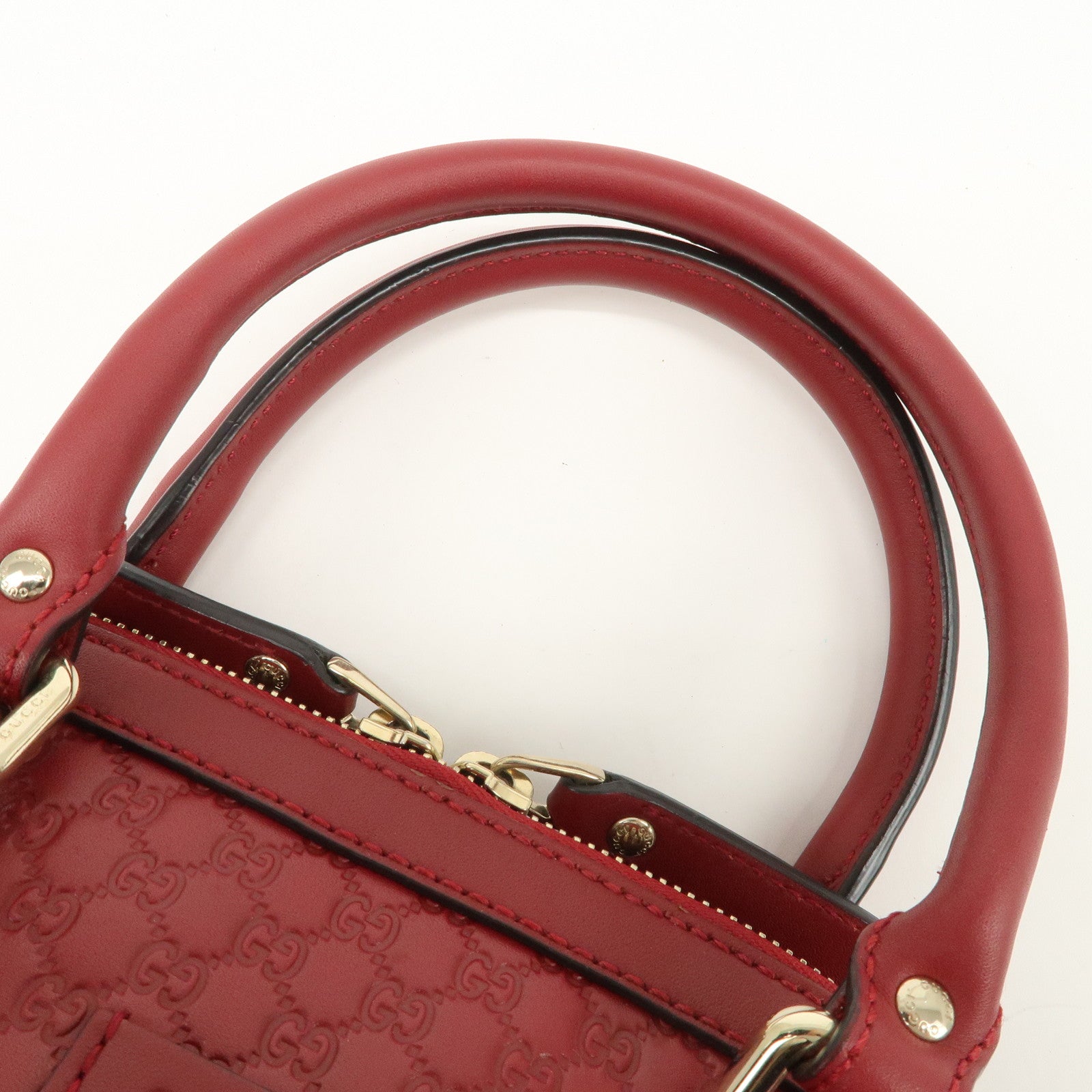 GUCCI Micro Guccissima 2Way Bag Hand Bag Red 449654