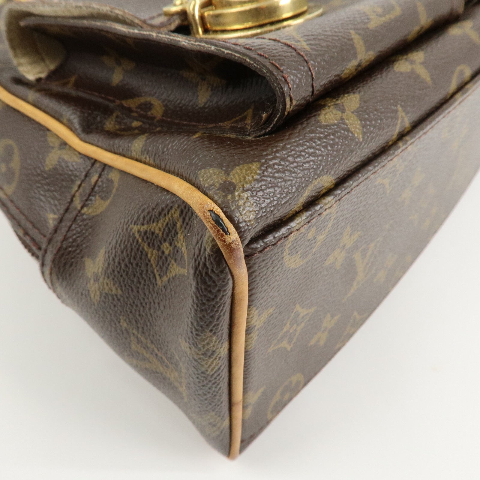 Louis Vuitton Monogram Manhattan PM Hand Bag Brown M40026 Used