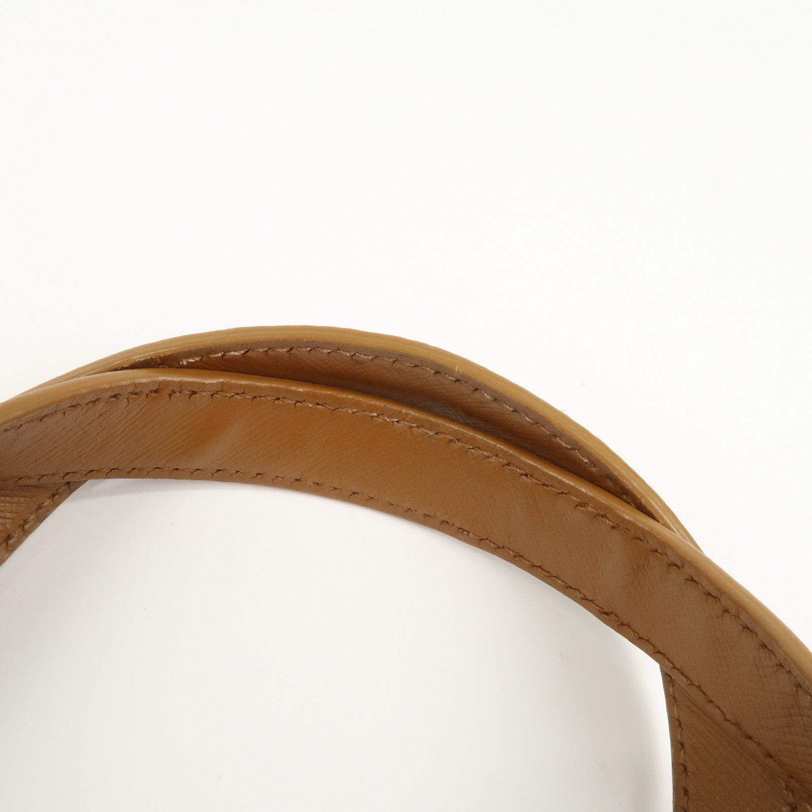 PRADA Triangle Logo Leather 2Way Bag Shoulder Bag Brown