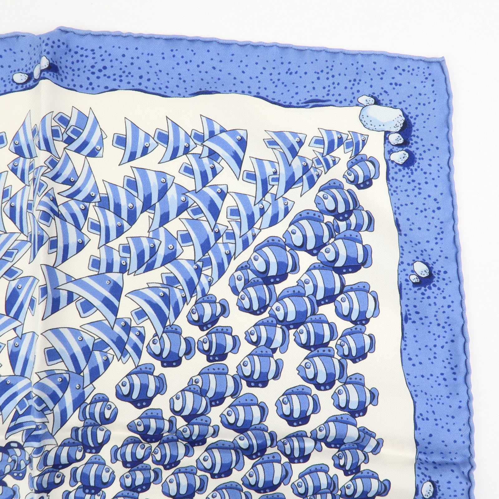 HERMES Carre 40 Silk 100% Mini Scarf Blue