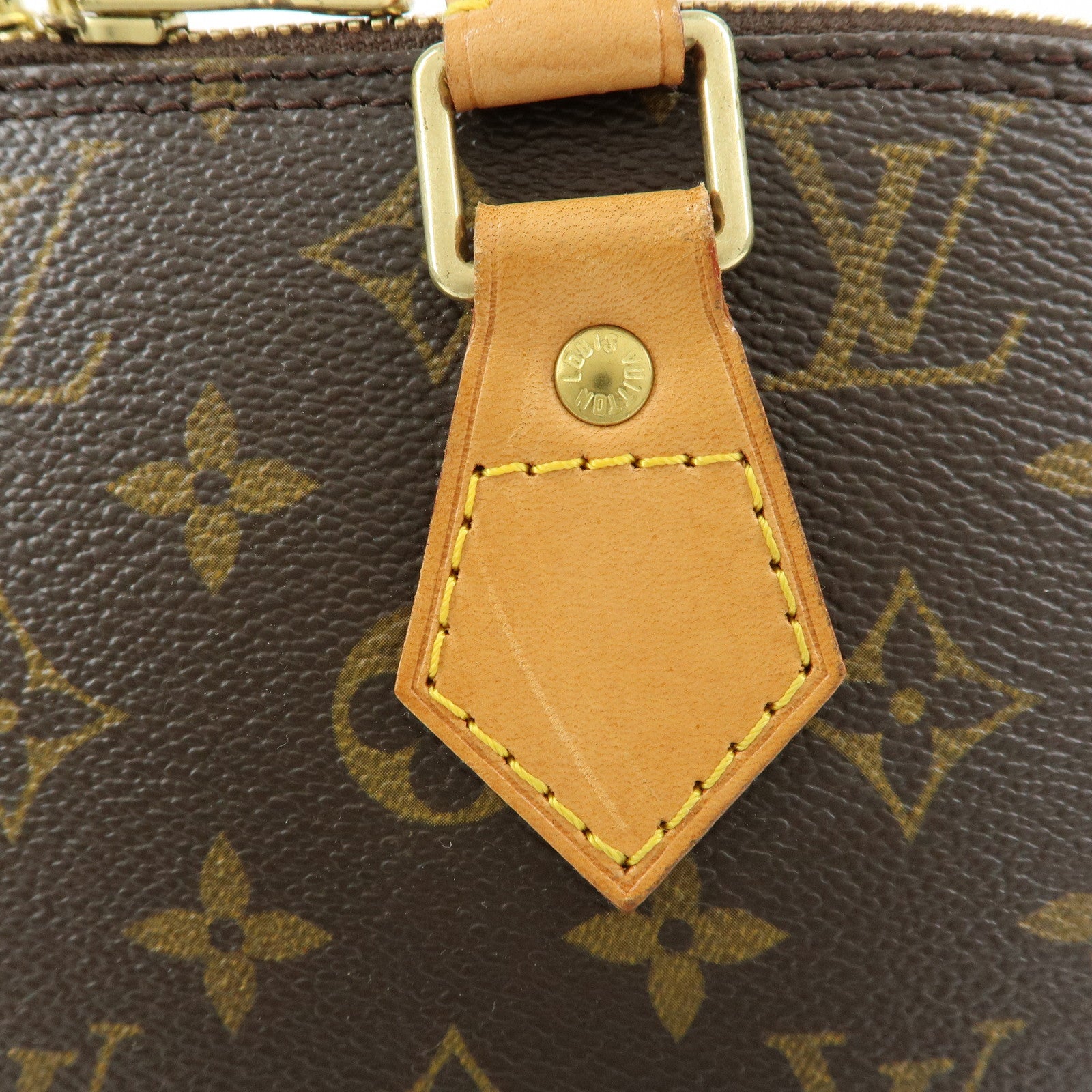Louis Vuitton Monogram Canvas Leather Alma PM Hand Bag Brown M51130