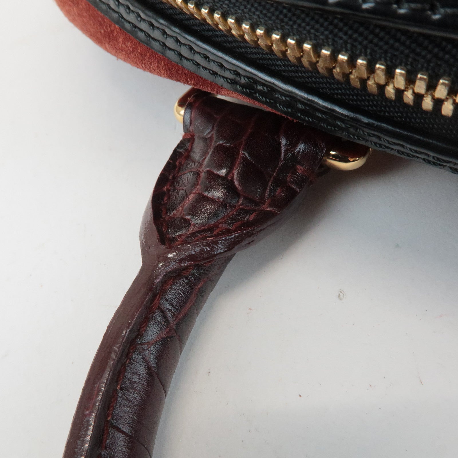 Louis Vuitton Cruise Line Suede Stamp Bag PM Bowling Bag Brown M95238 Used