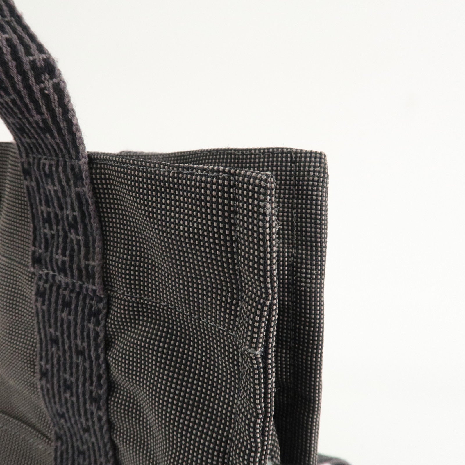 HERMES Her Line A Dos MM Canvas Back Pack Tote Bag Black