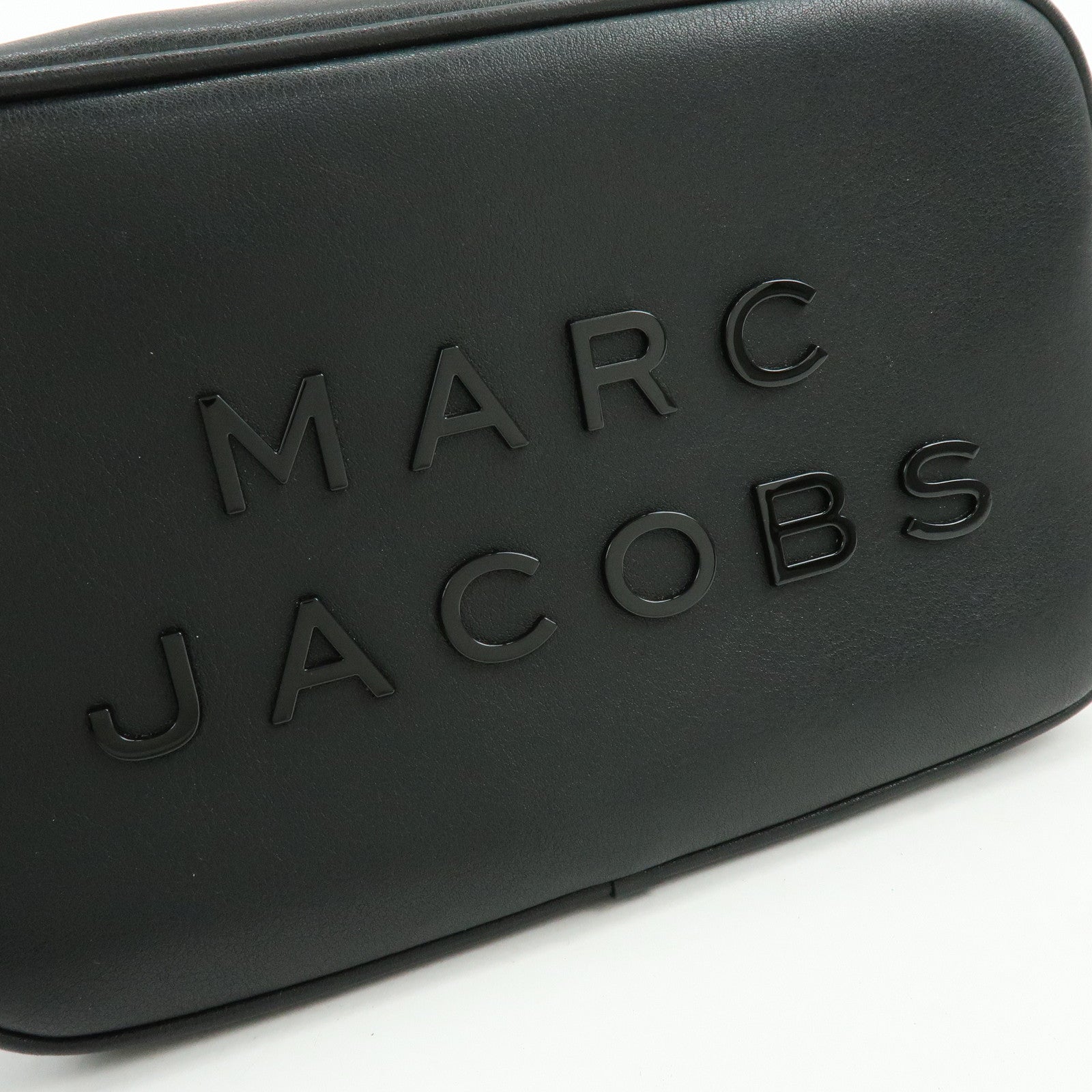 MARC JACOBS Leather Nylon Shoulder Bag Crossbody Bag Black