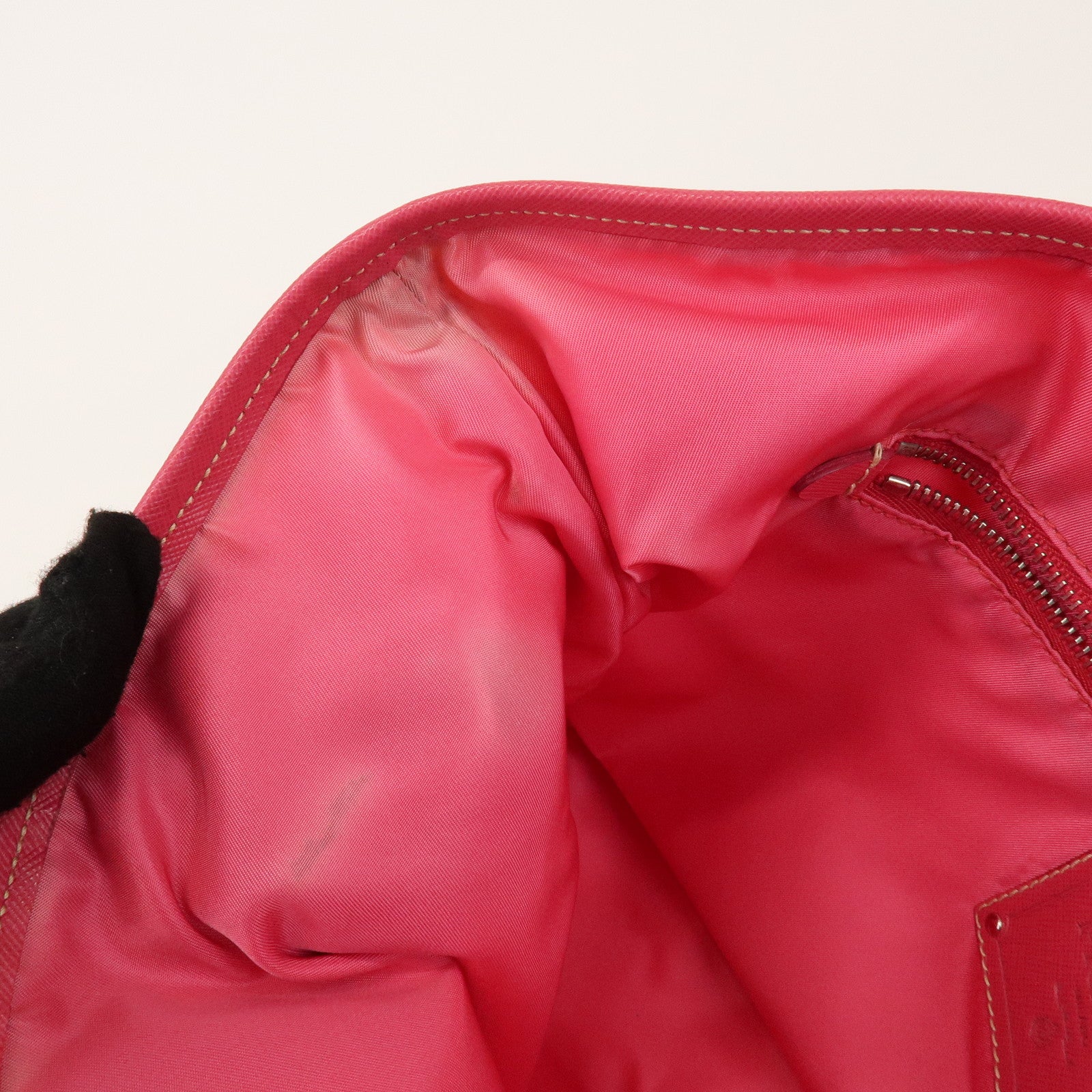 PRADA Nylon Saffiano Leather Tote Bag Orange Pink BR3924