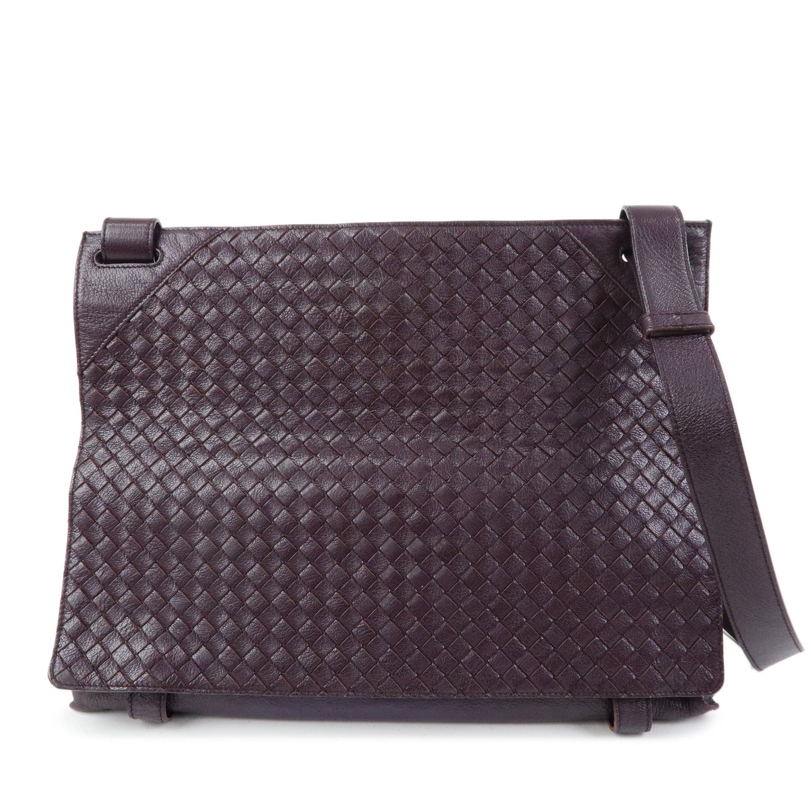 BOTTEGA VENETA Intrecciato Leather Shoulder Crossbody Bag Purple