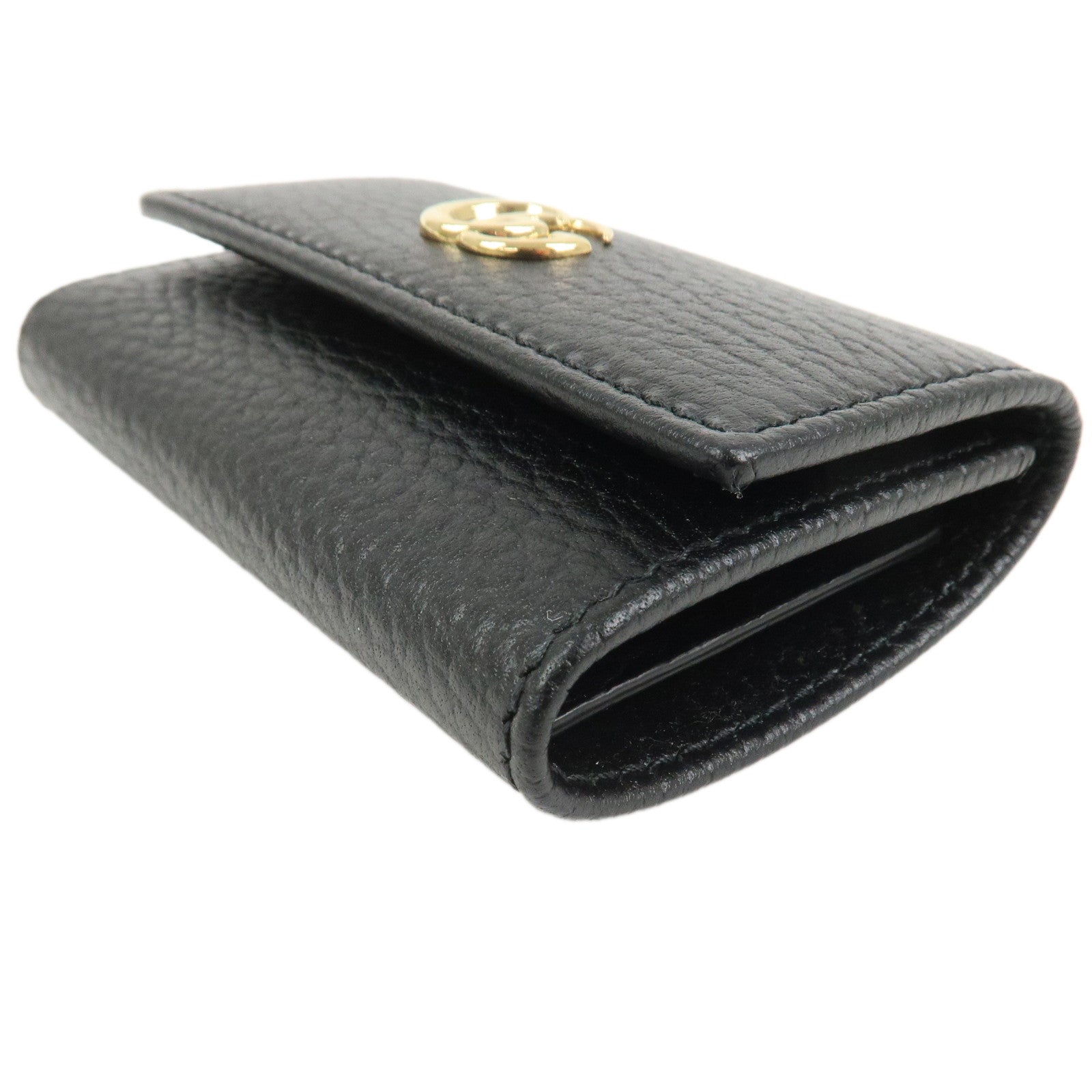 GUCCI GG Marmont Leather Key Case Key Holder Black 456118