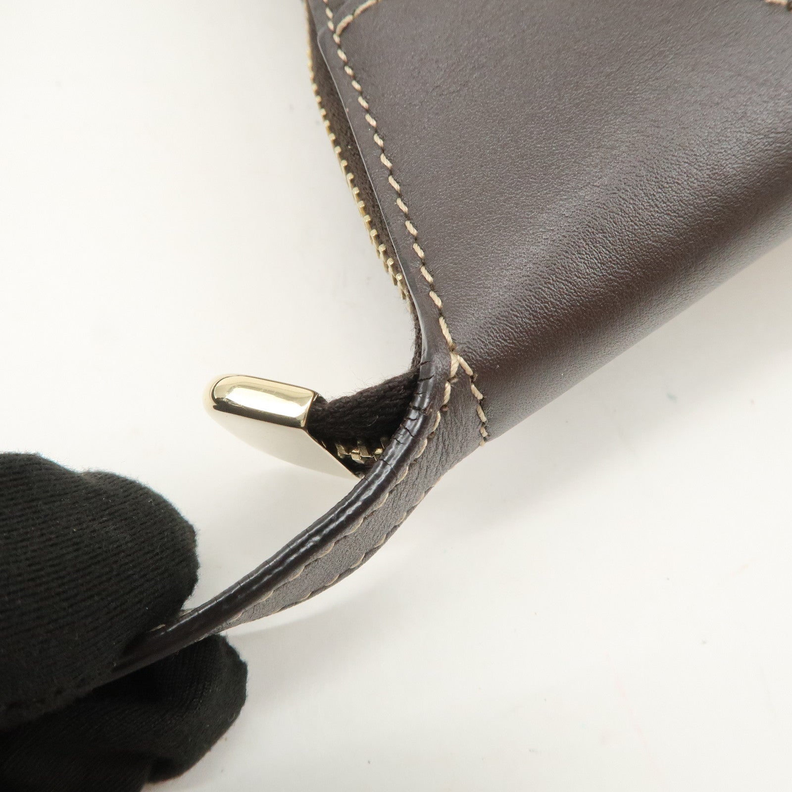 GUCCI Sherry GG Canvas Leather Shoulder Bag Beige Brown 224093 Used