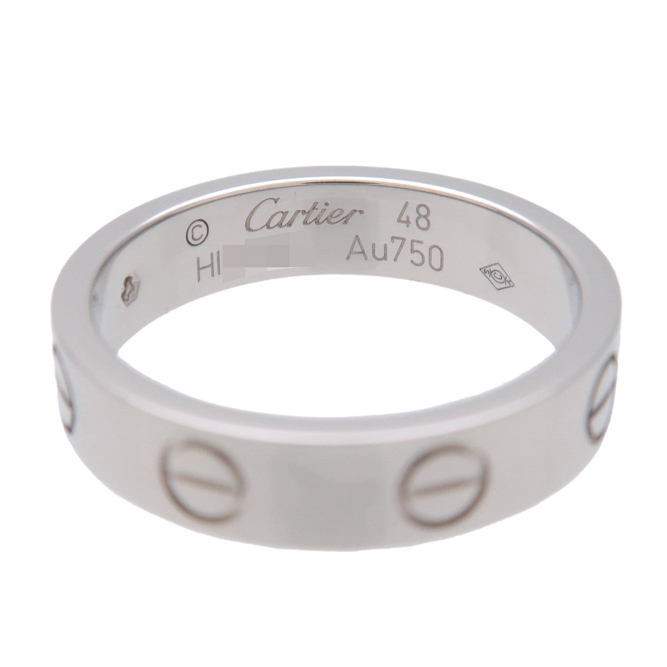 Cartier Mini Love 1P Diamond Ring K18 750WG White Gold #48 US4.5