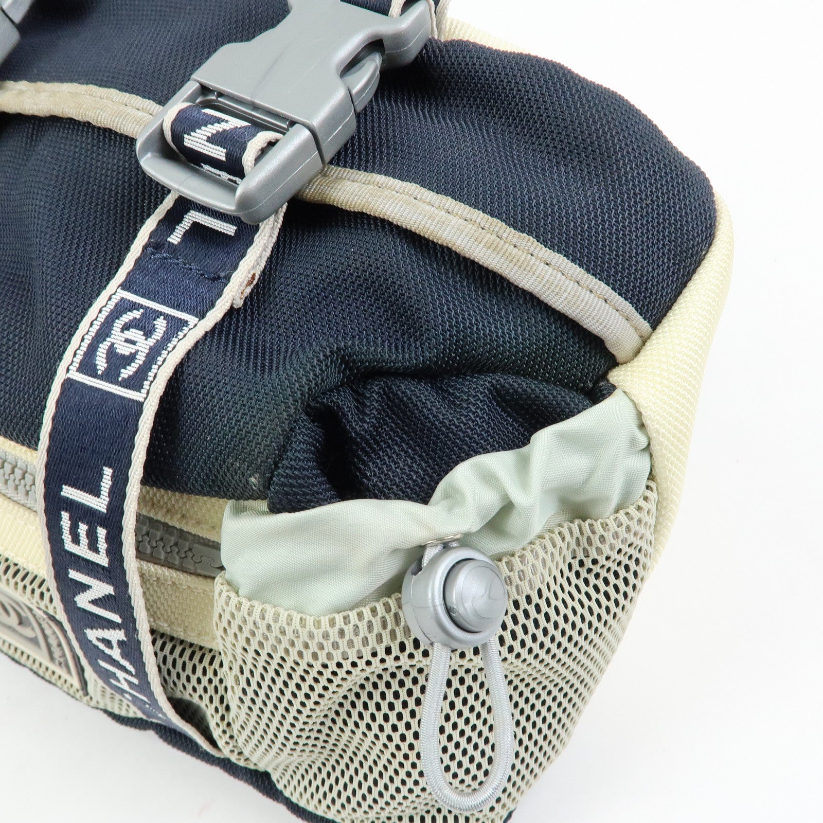 CHANEL Sportline Nylon 2Way Bag Hand Bag Navy Ivory A27892