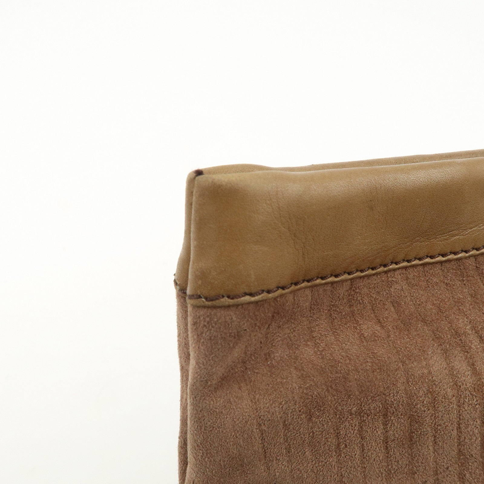 LOEWE Anagram Logo Suede Leather Clutch Bag Pouch Brown