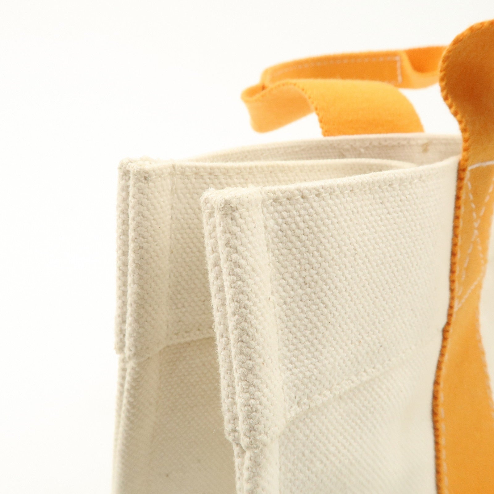 HERMES Bora Bora PM Canvas Tote Bag Hand Bag Ivory Orange Used