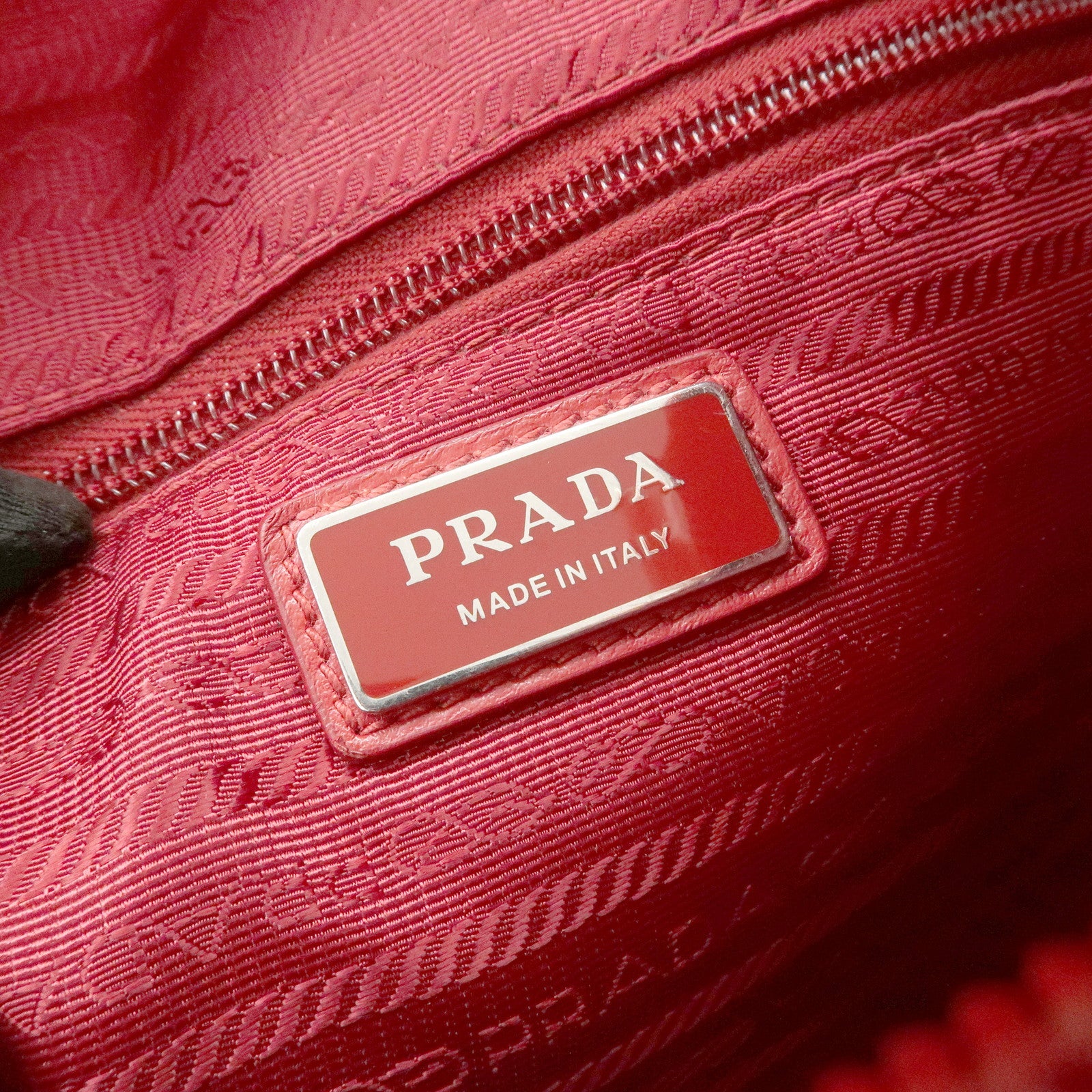 PRADA Triangle Logo Re-Nylon Leather Body Bag Red 2VZ092