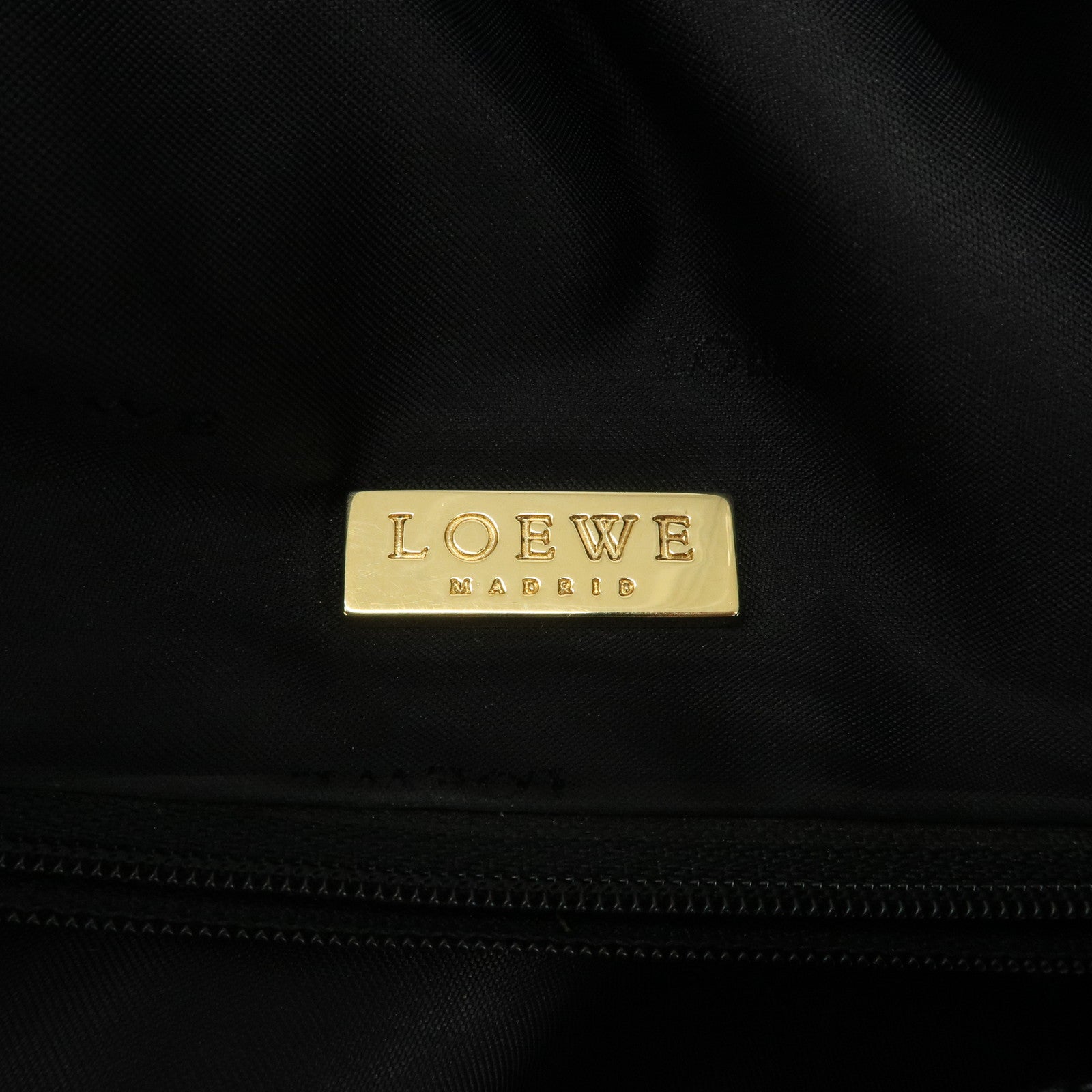 LOEWE Logo Leather Shoulder Bag Hand Bag Black