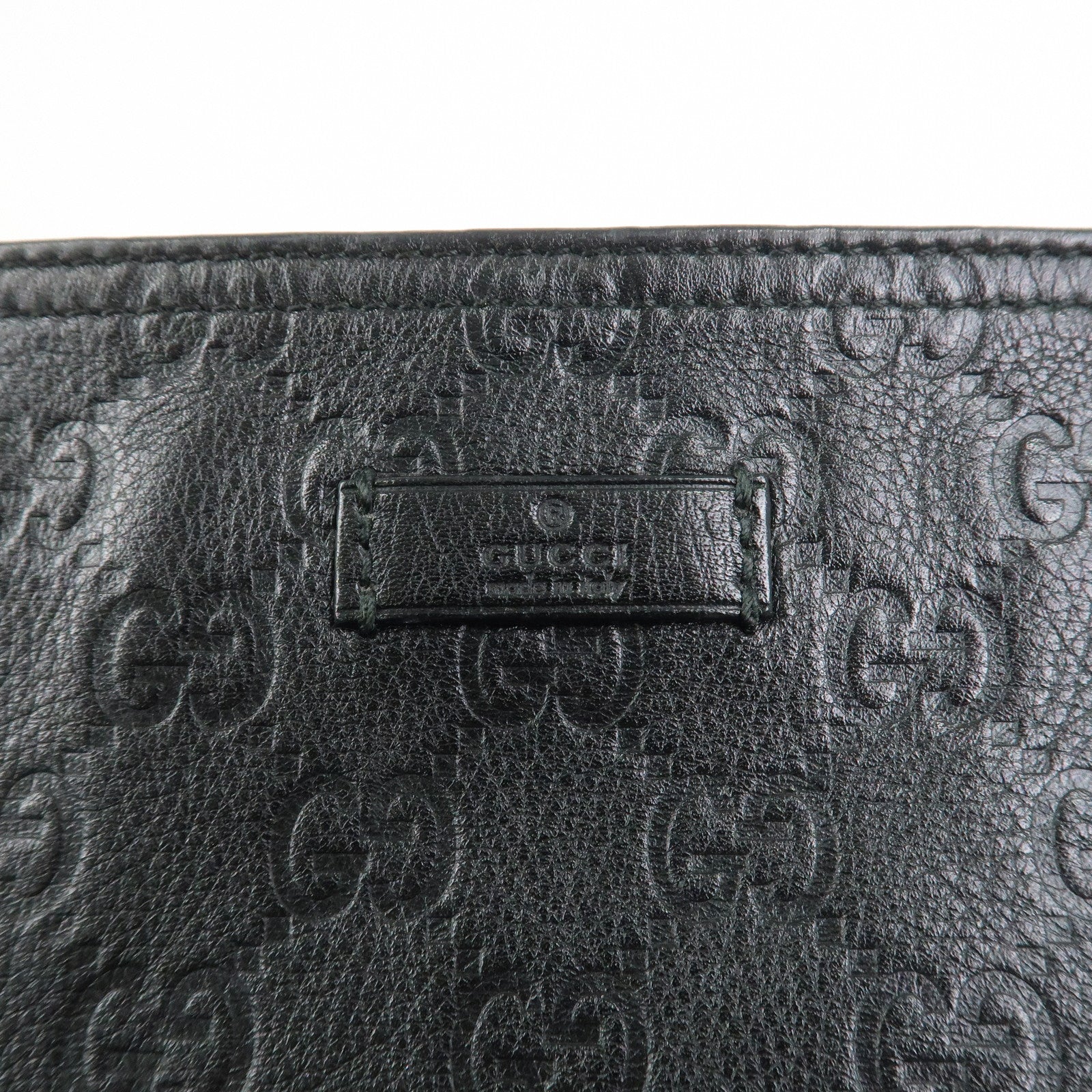 GUCCI Guccissima Leather Shoulder Bag Crossbody Bag Black 201446