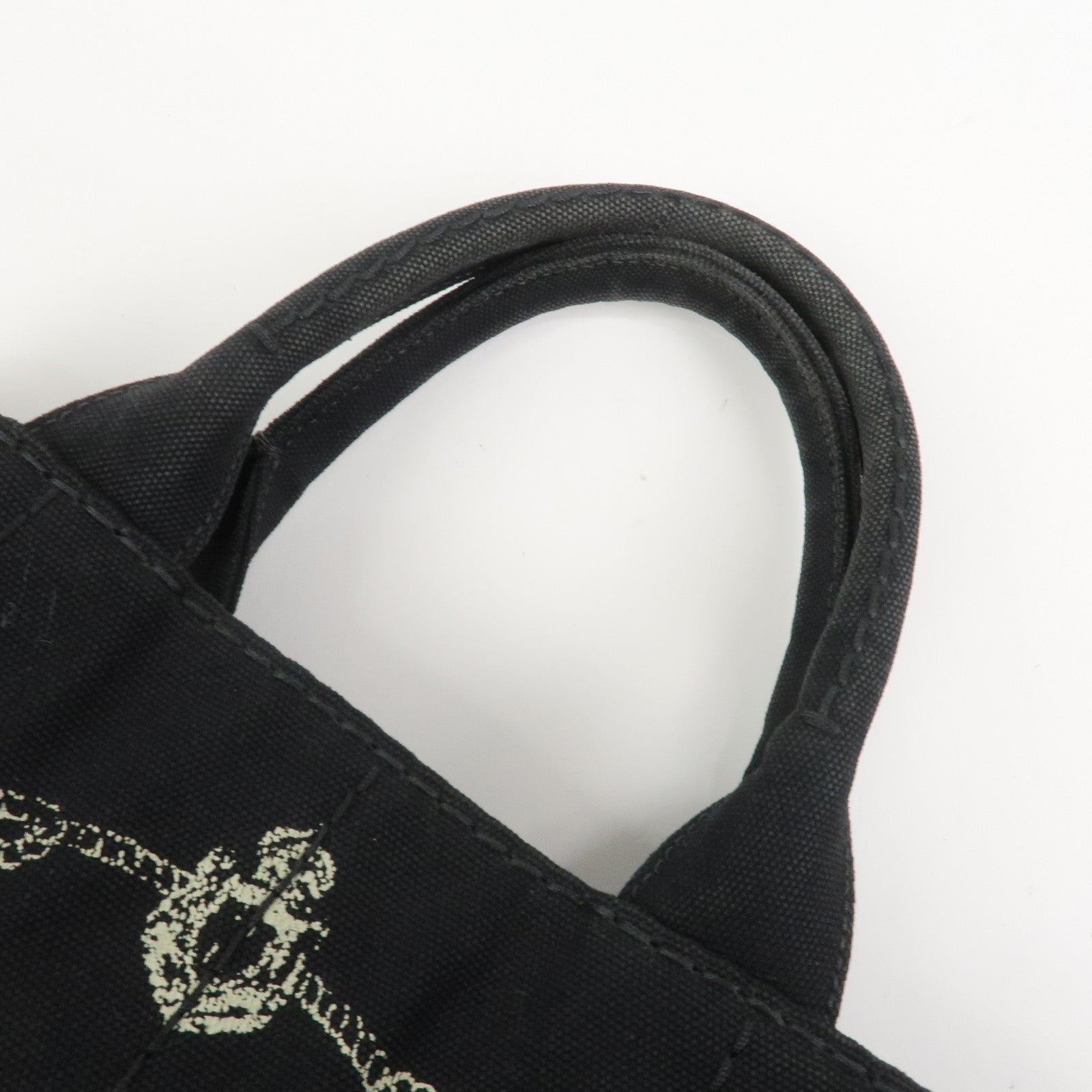 PRADA Canapa Mini Canvas 2Way Bag Hand Bag Black 1BG439