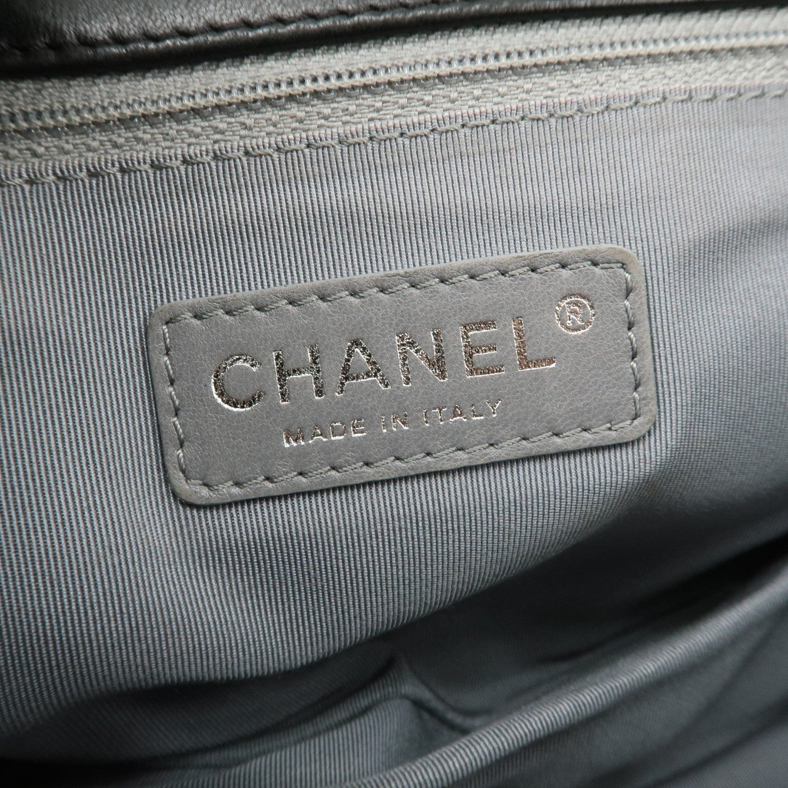 CHANEL Patent Leather Chain Shoulder Bag Hand Bag Black