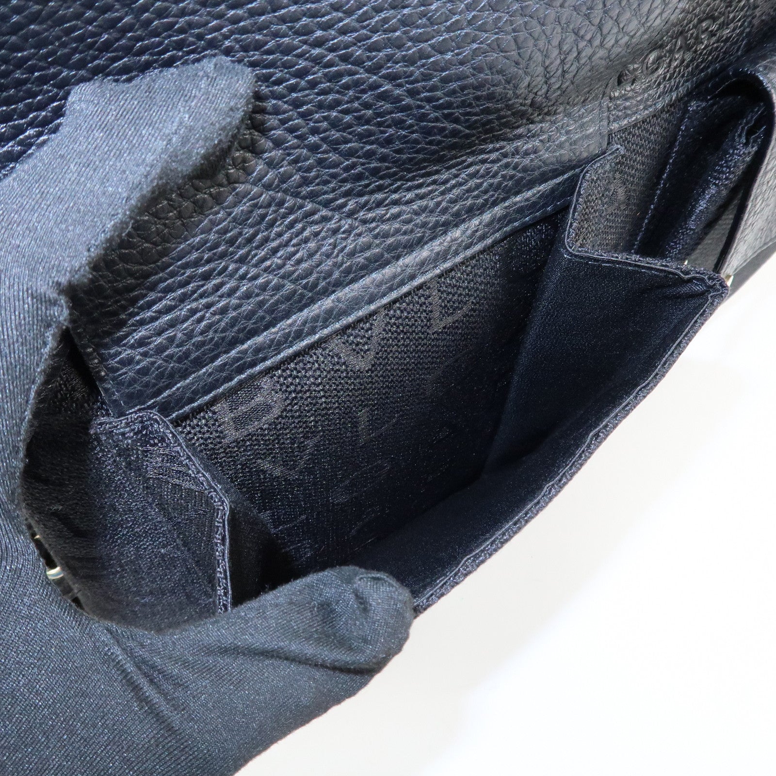 BVLGARI Logo Mania Canvas Leather Tote Bag Black Gold Hardware Used