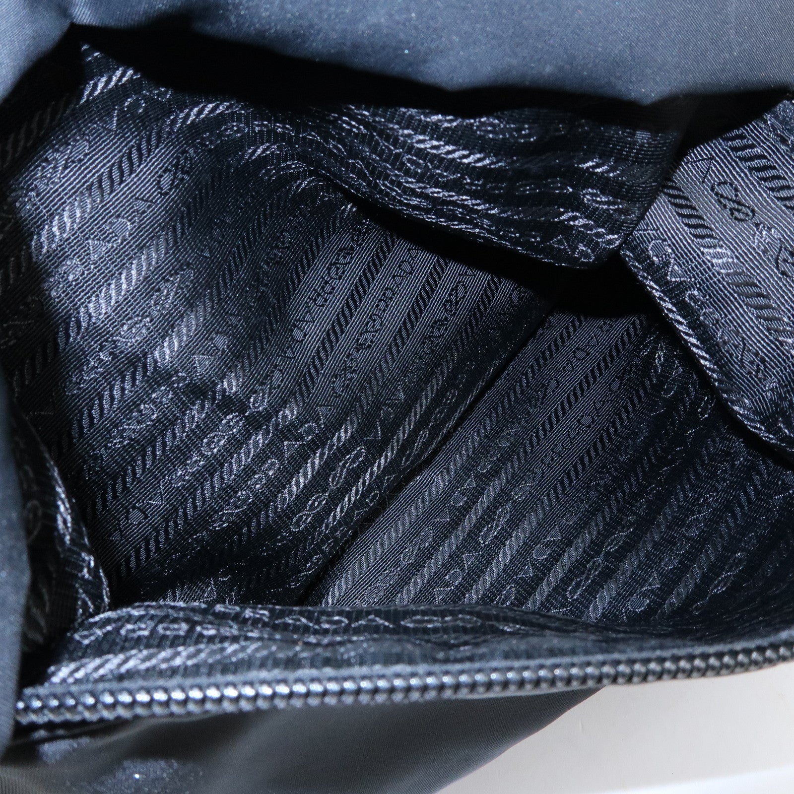 PRADA Triangle Logo Nylon Leather Shoulder Bag Crossbody Bag Black