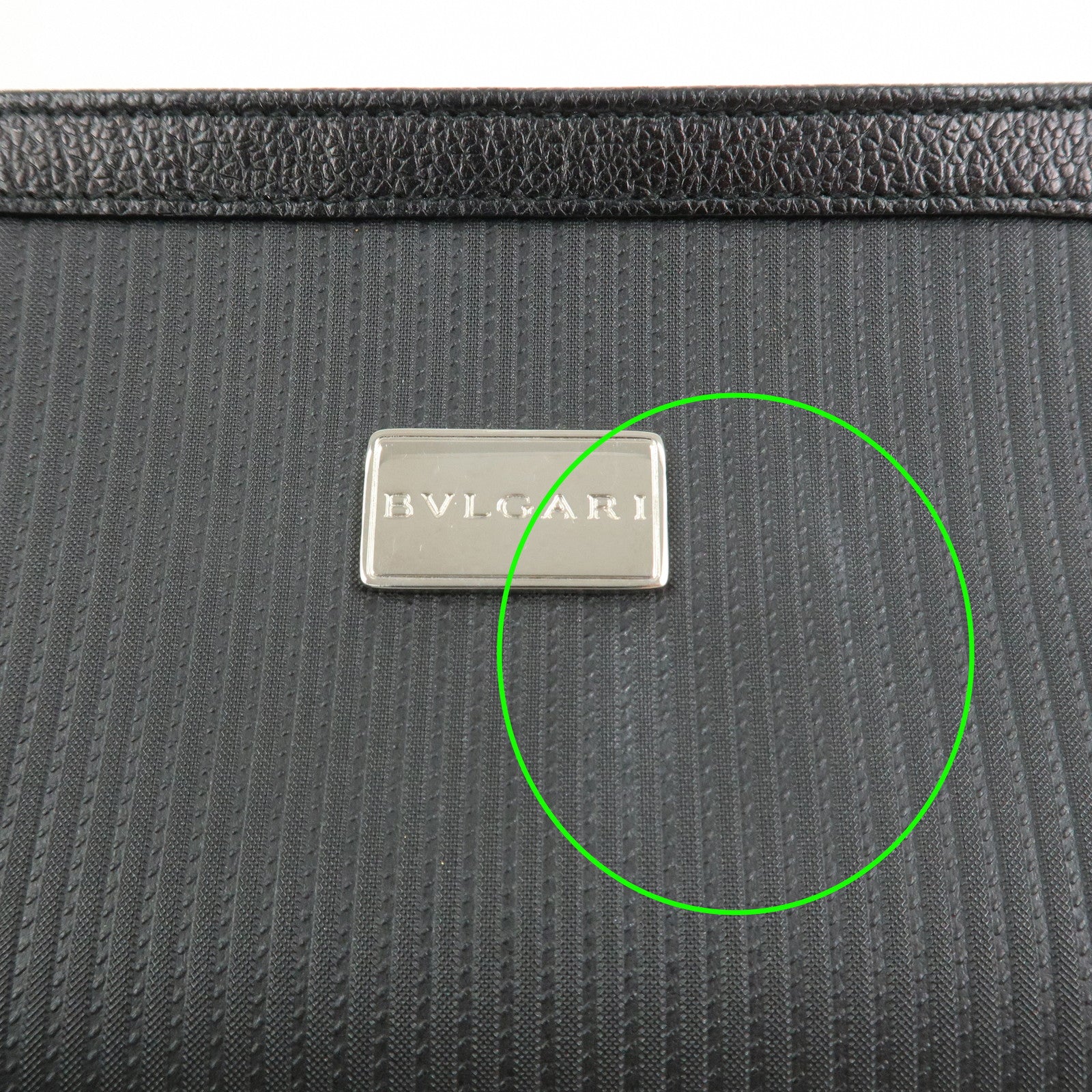 BVLGARI Logo PVC Leather Pouch Accessory Pouch Black