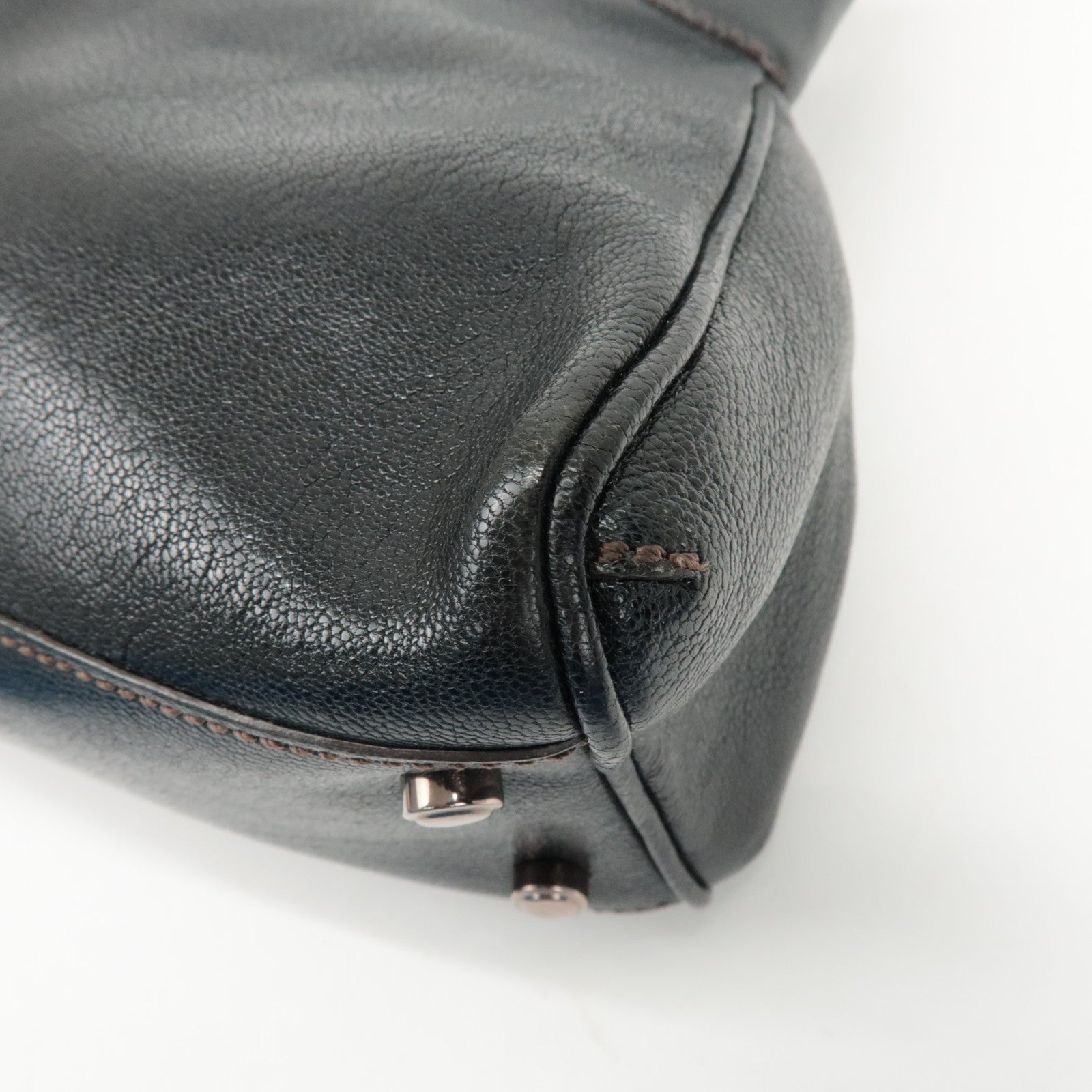 Cartier Must Line Leather Marcello Hand Bag Black Used