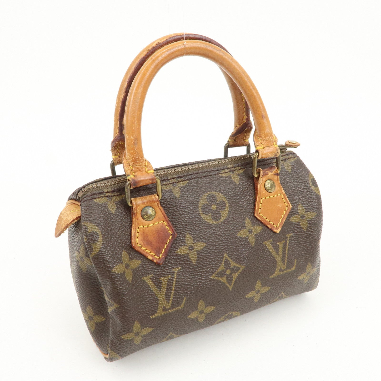 Louis Vuitton Monogram Mini Speedy Hand Bag Boston Bag Brown M41534
