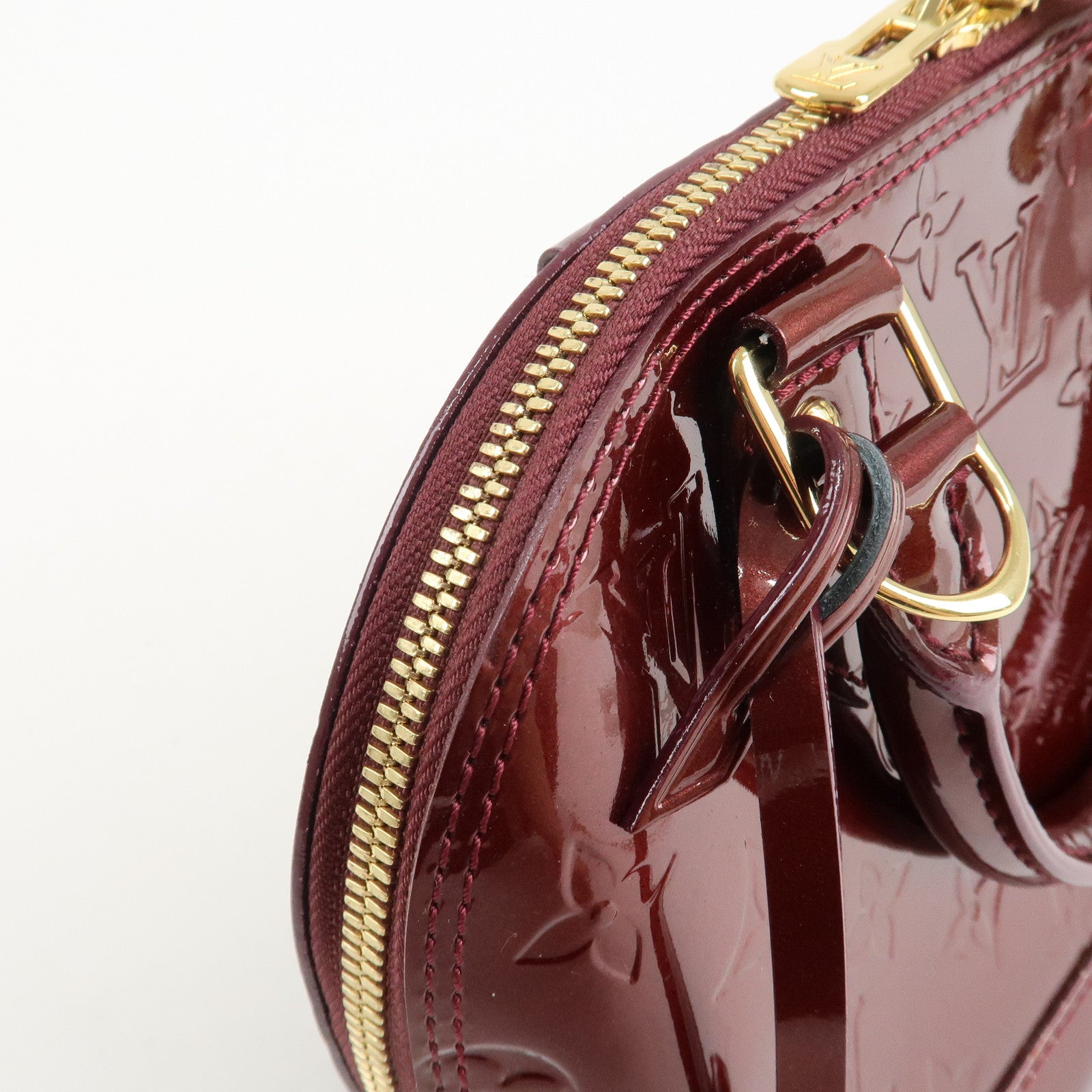 Louis Vuitton Monogram Vernis Alma BB 2Way Hand Bag Rouge M91676 Used