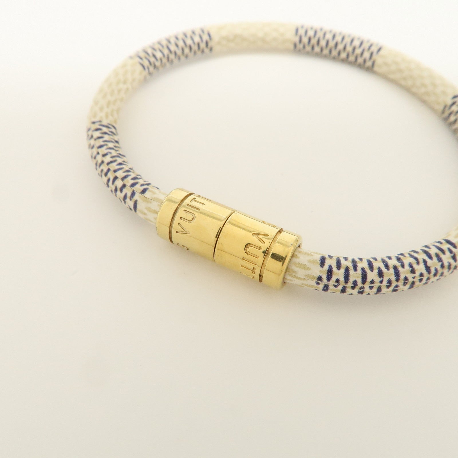 Louis Vuitton Damier Azur Canvas Keep It Bracelet Ivory M6607E