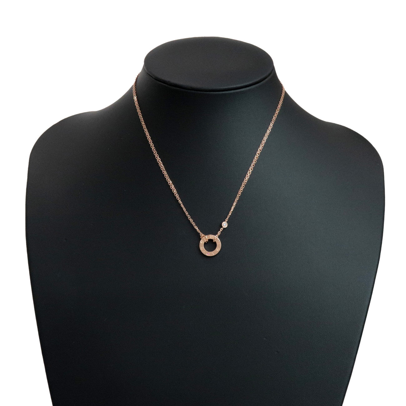 Cartie Love Circle 1P Daimond Pink Sapphire Necklace 750PG B7218300
