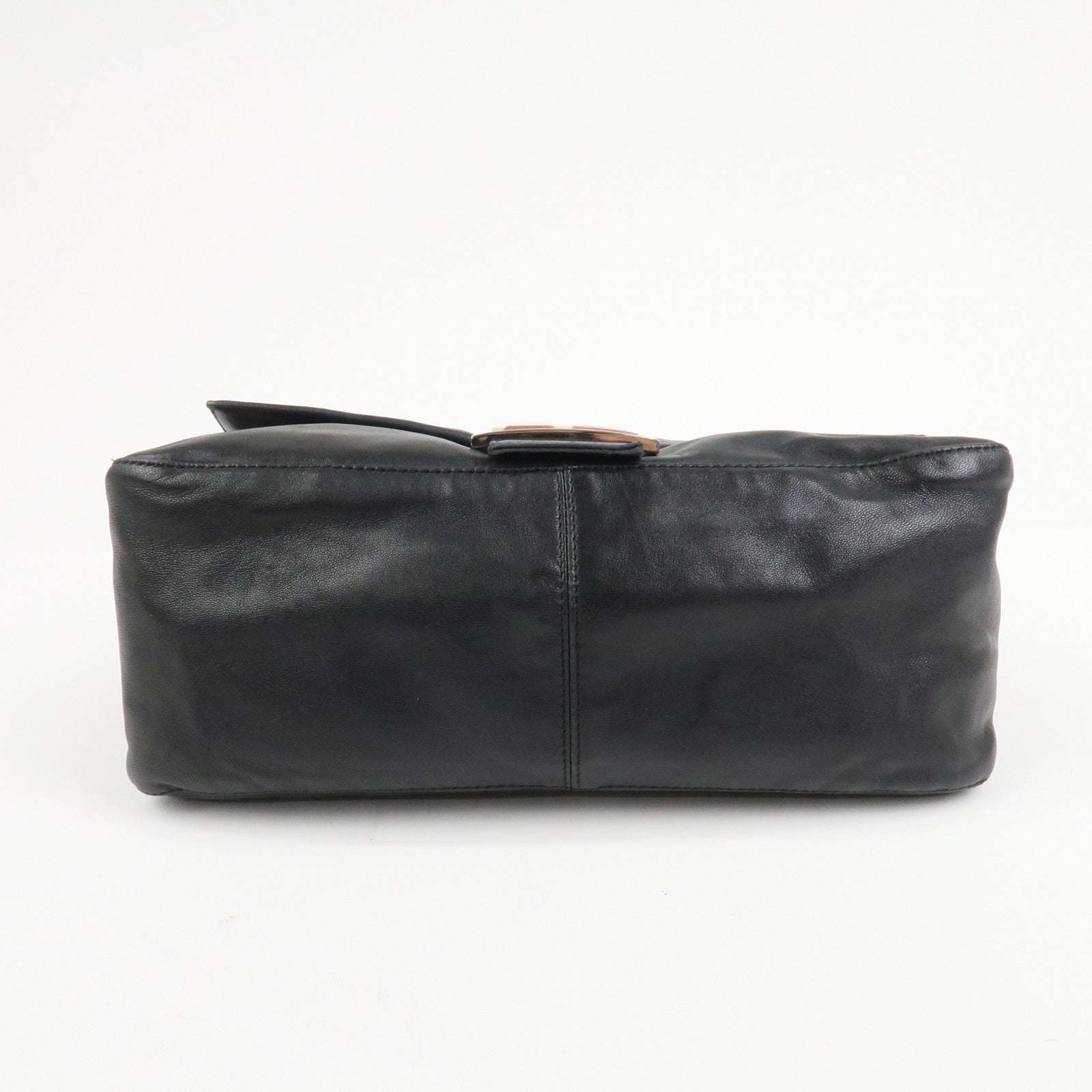 FENDI Mamma Baguette Leather Shoulder Bag Hand Bag Black 26325