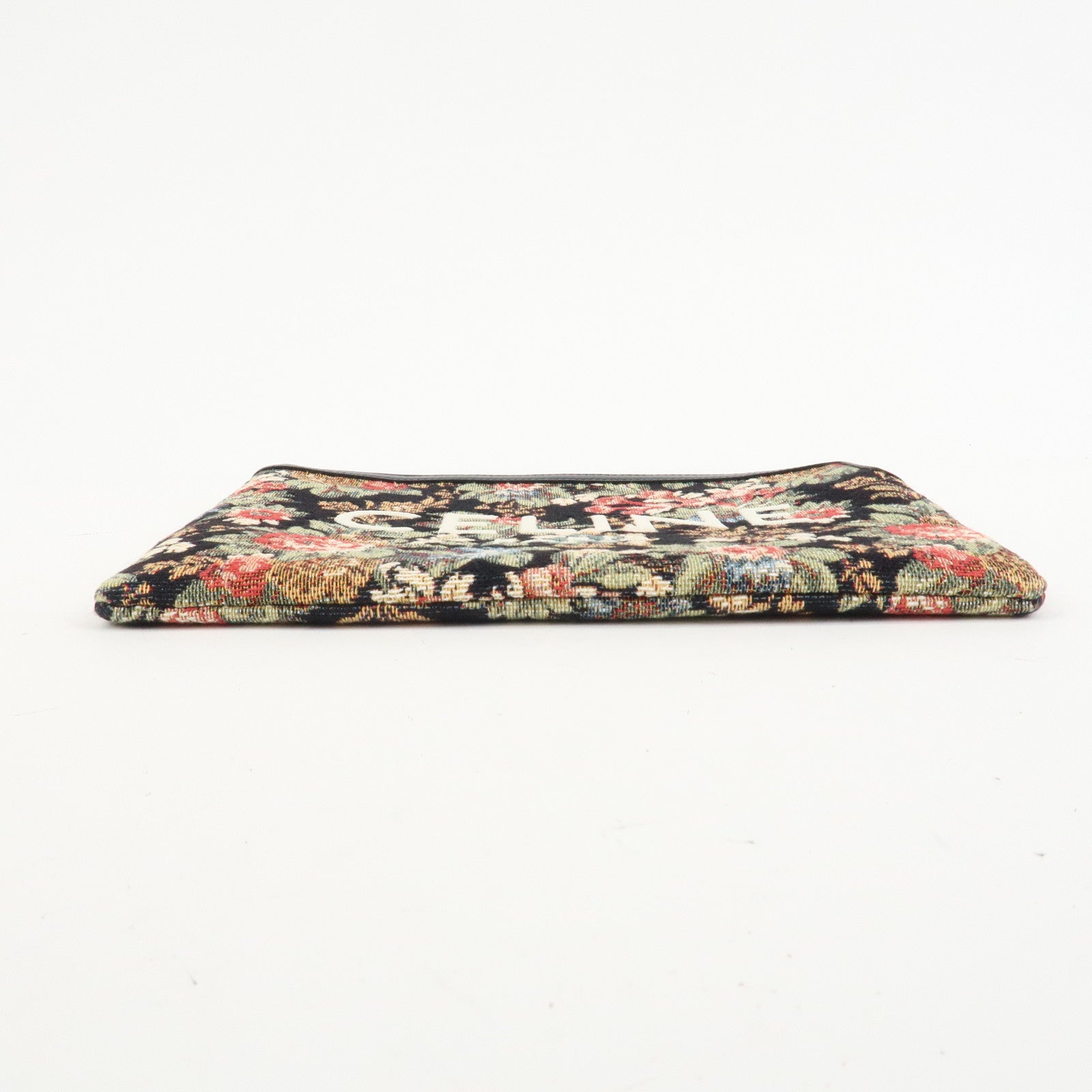 CELINE Jacquard Leather Clutch Bag Second Bag Black Multicolor
